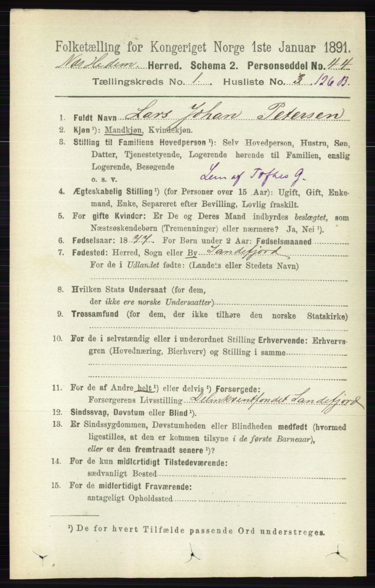 RA, Folketelling 1891 for 0411 Nes herred, 1891, s. 951