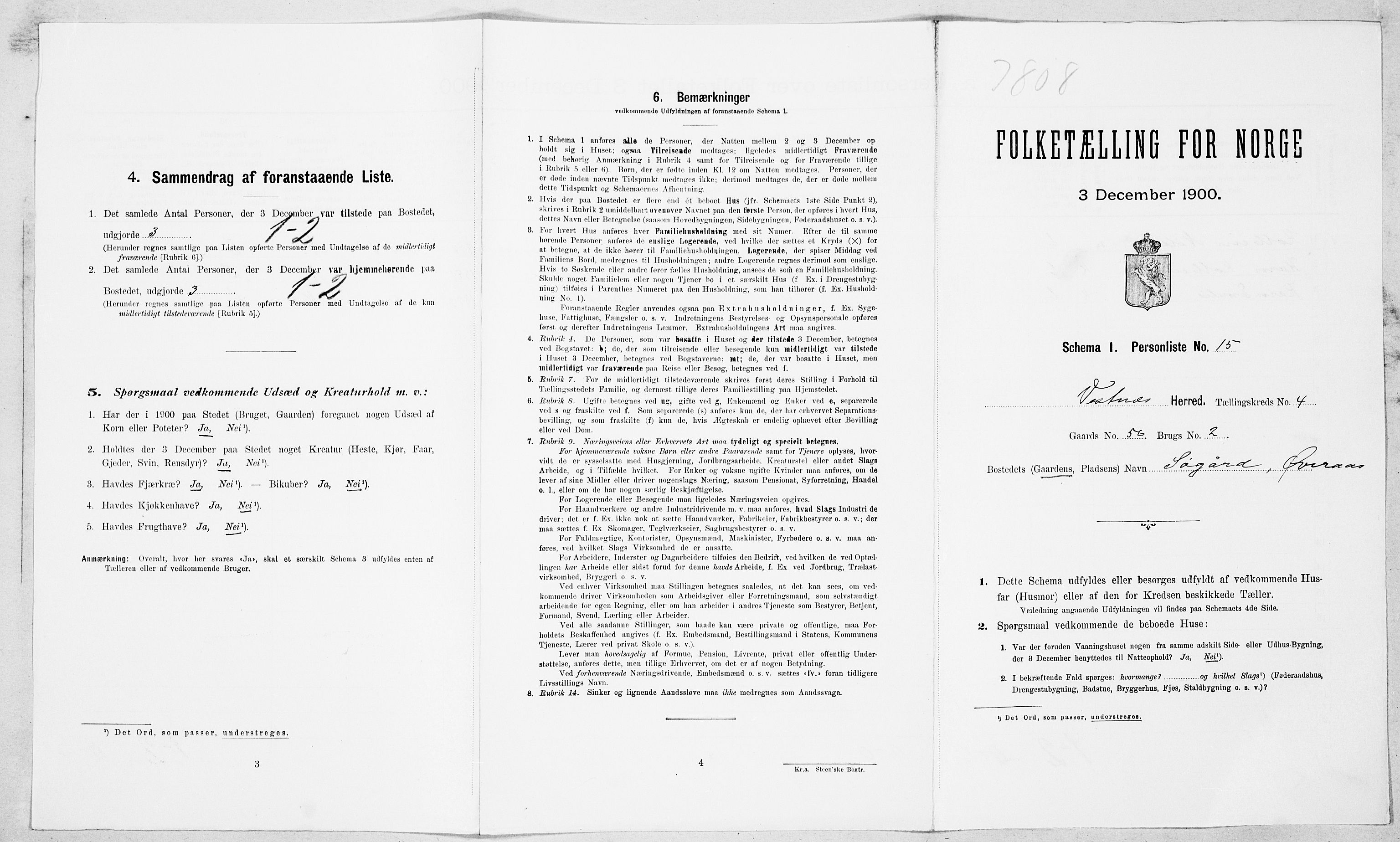 SAT, Folketelling 1900 for 1535 Vestnes herred, 1900, s. 479
