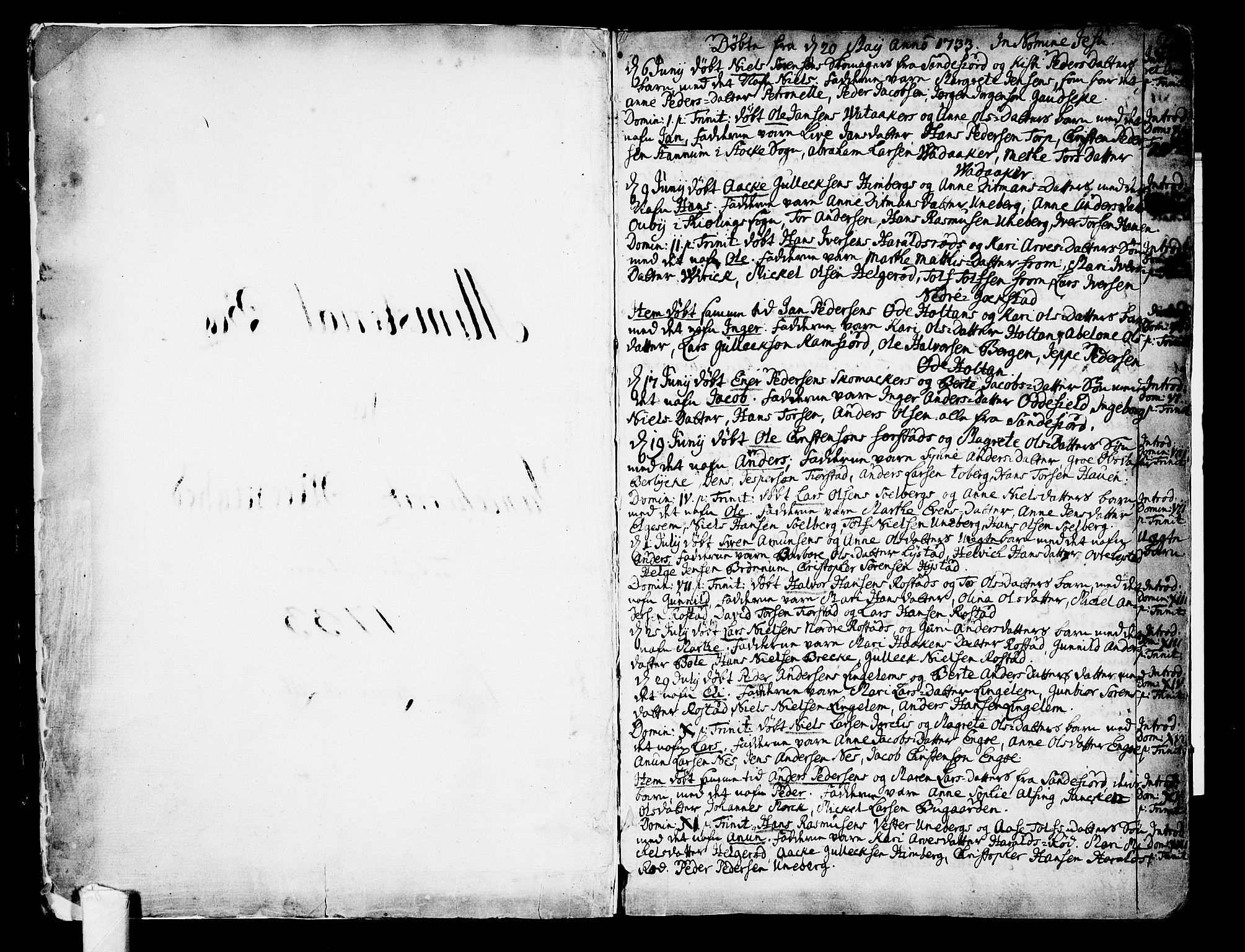 Sandar kirkebøker, AV/SAKO-A-243/F/Fa/L0002: Ministerialbok nr. 2, 1733-1788, s. 2