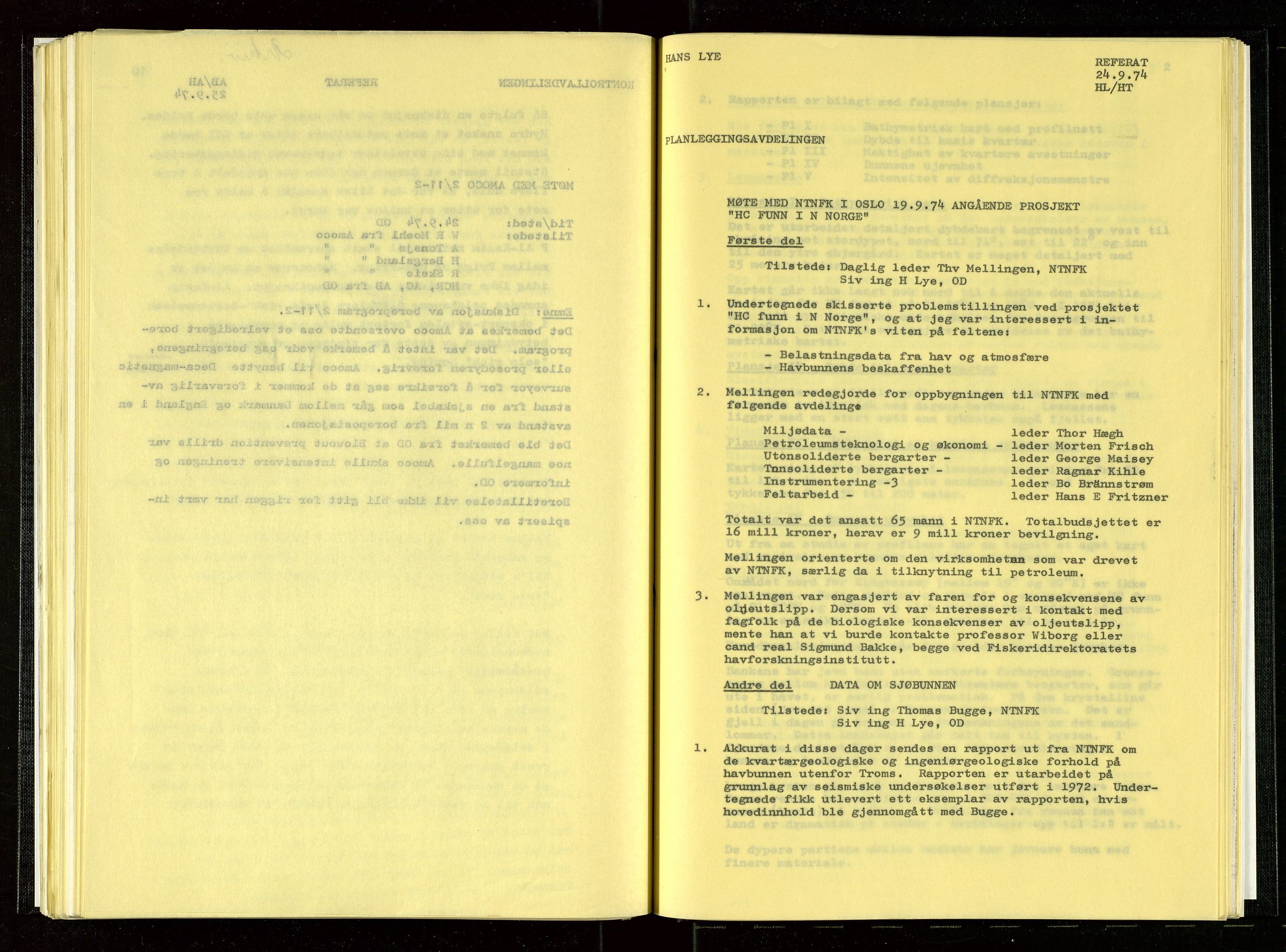 Oljedirektoratet, AV/SAST-A-101366/Aa/L0003: Referatprotokoller, 1974