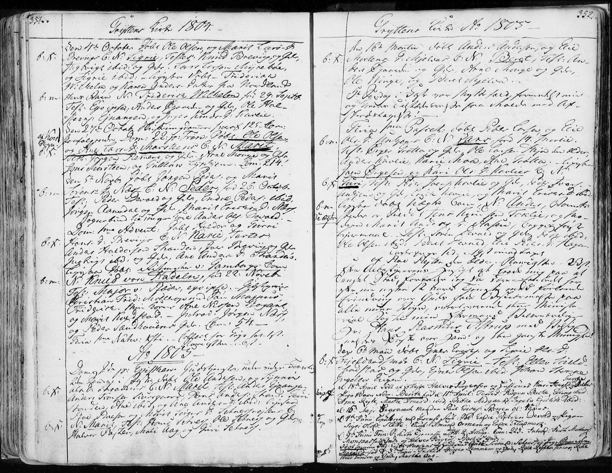 Ministerialprotokoller, klokkerbøker og fødselsregistre - Møre og Romsdal, AV/SAT-A-1454/544/L0569: Ministerialbok nr. 544A02, 1764-1806, s. 351-352