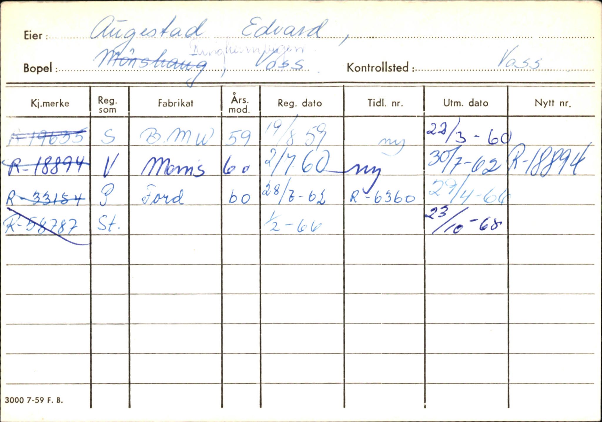 Statens vegvesen, Hordaland vegkontor, AV/SAB-A-5201/2/Ha/L0003: R-eierkort A-B, 1920-1971, s. 10