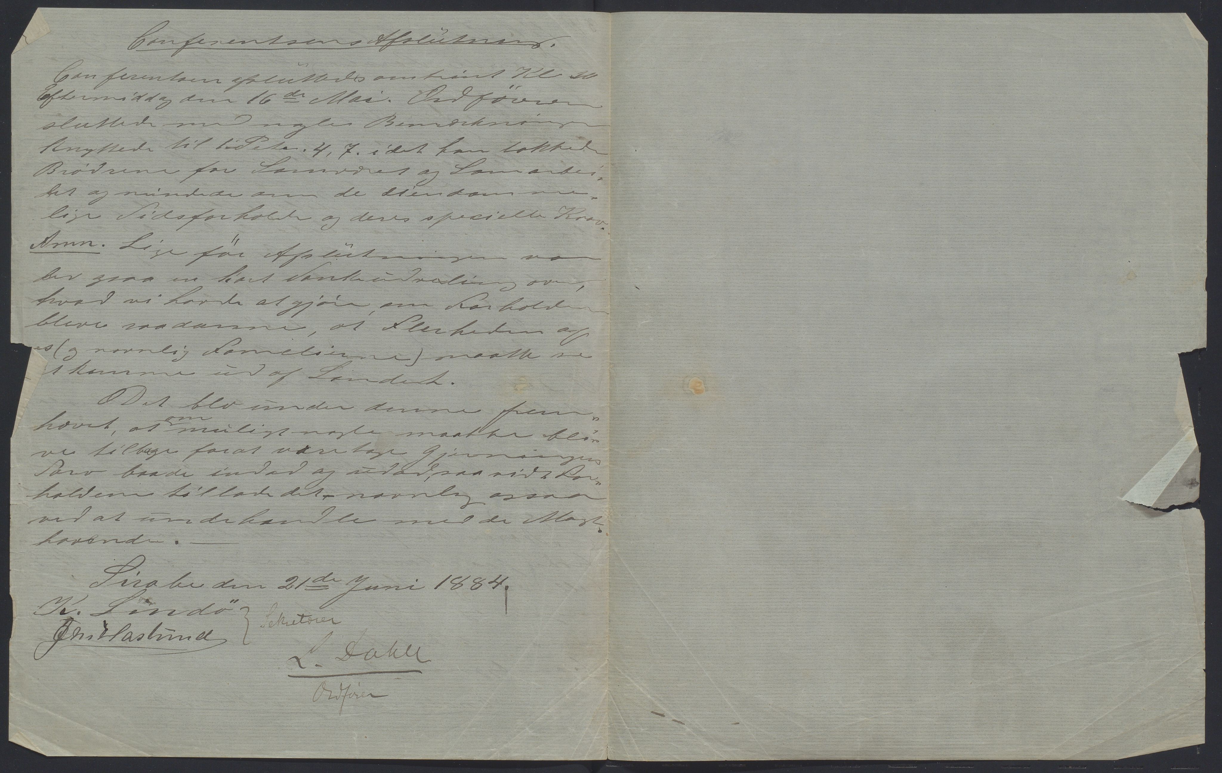 Det Norske Misjonsselskap - hovedadministrasjonen, VID/MA-A-1045/D/Da/Daa/L0036/0006: Konferansereferat og årsberetninger / Konferansereferat fra Madagaskar Innland., 1884