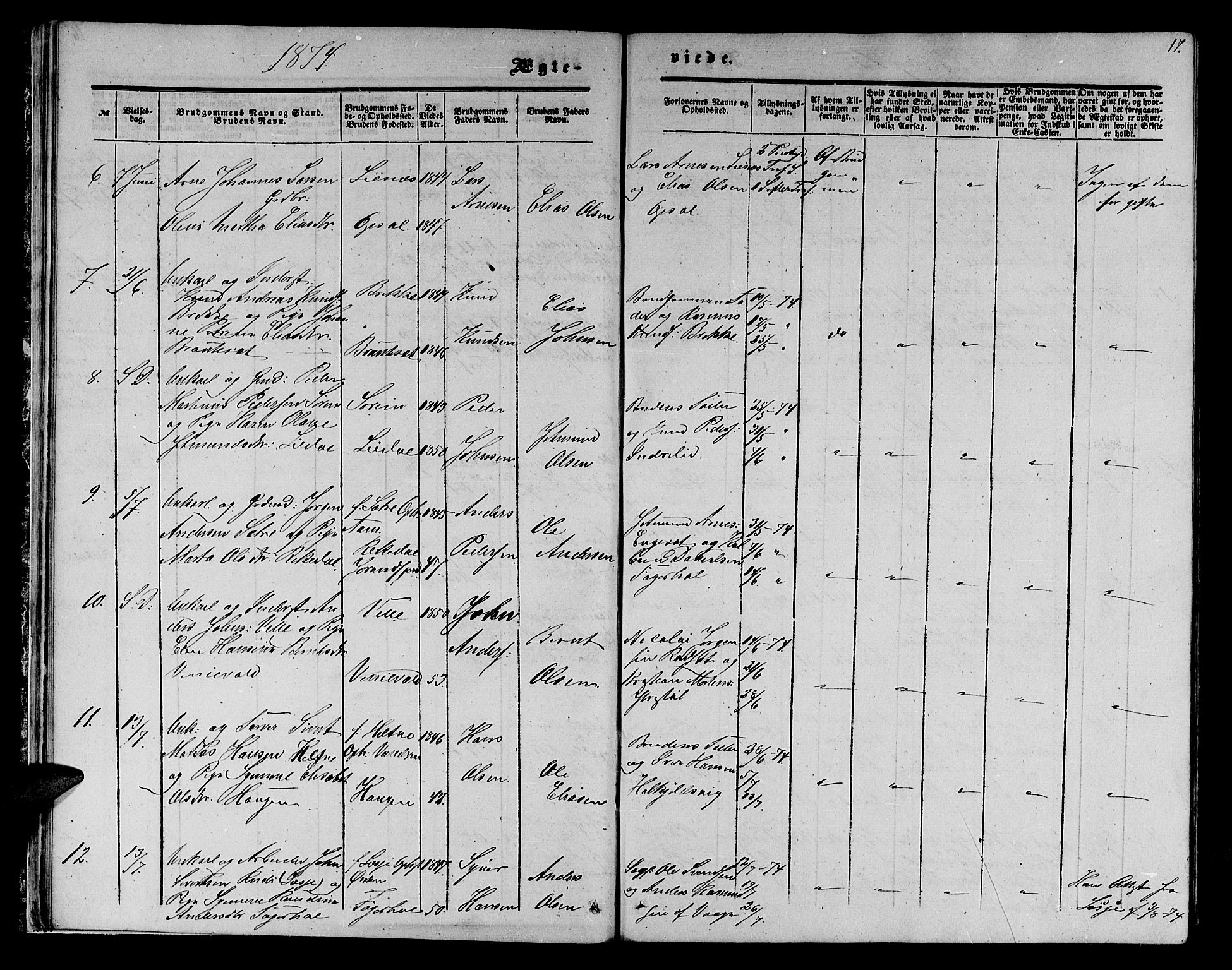 Ministerialprotokoller, klokkerbøker og fødselsregistre - Møre og Romsdal, AV/SAT-A-1454/513/L0188: Klokkerbok nr. 513C02, 1865-1882, s. 17