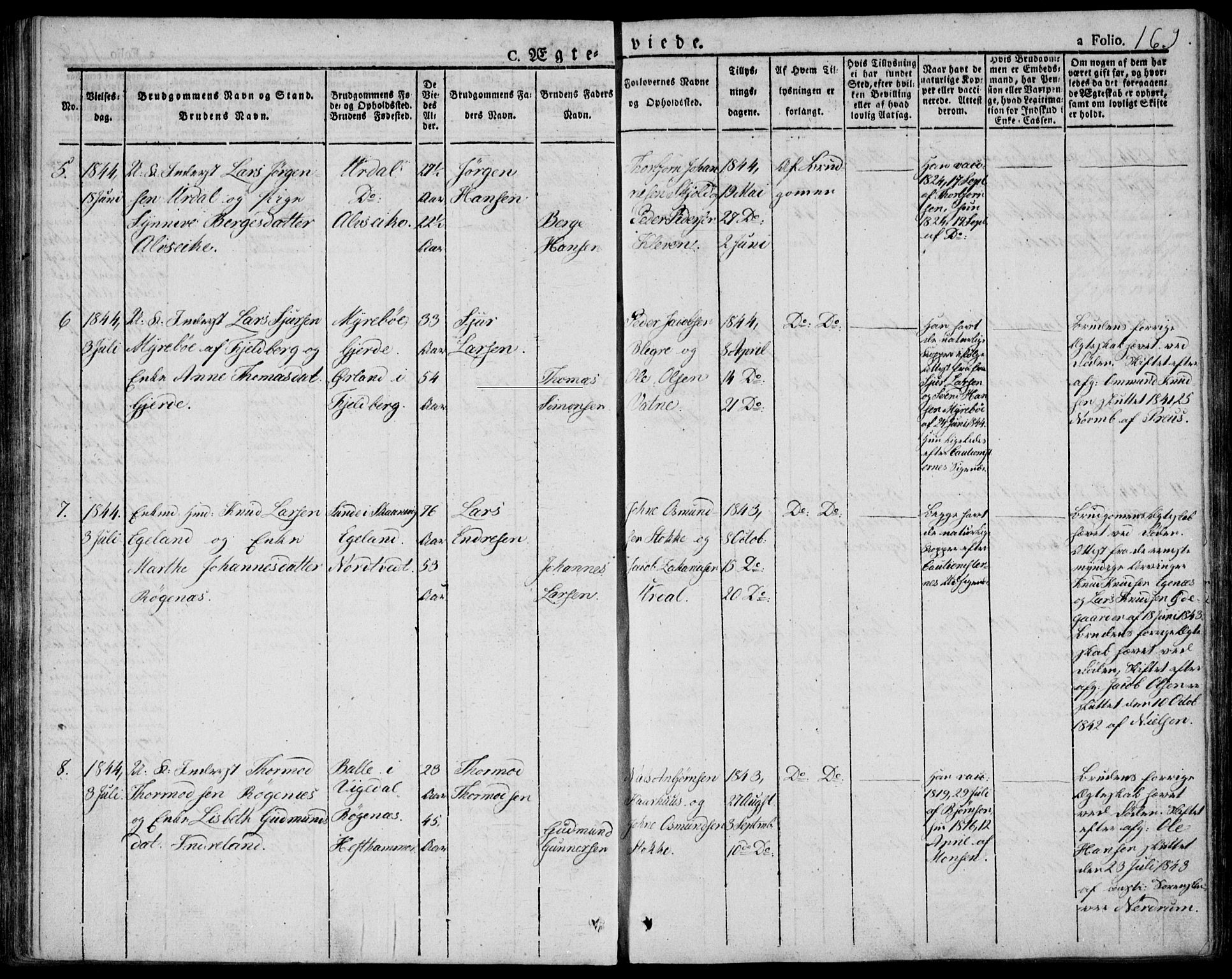 Skjold sokneprestkontor, AV/SAST-A-101847/H/Ha/Haa/L0005: Ministerialbok nr. A 5, 1830-1856, s. 169