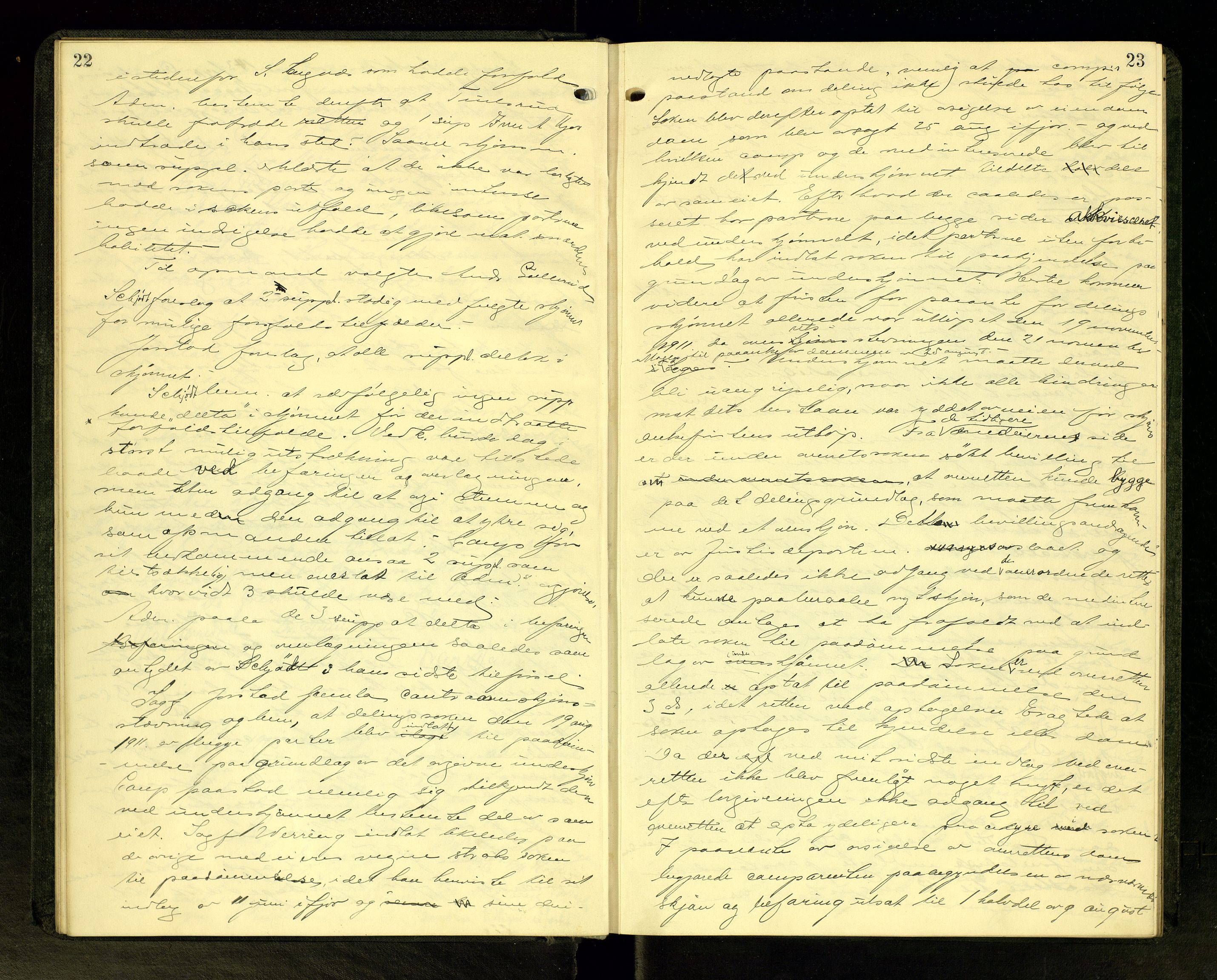 Hadeland og Land tingrett, AV/SAH-TING-010/G/Gc/L0048: Ekstrarettsprotokoll, 1912-1913, s. 22-23