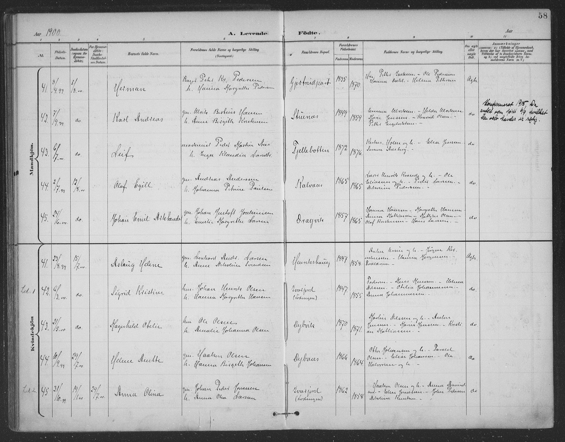 Ministerialprotokoller, klokkerbøker og fødselsregistre - Nordland, AV/SAT-A-1459/863/L0899: Ministerialbok nr. 863A11, 1897-1906, s. 58