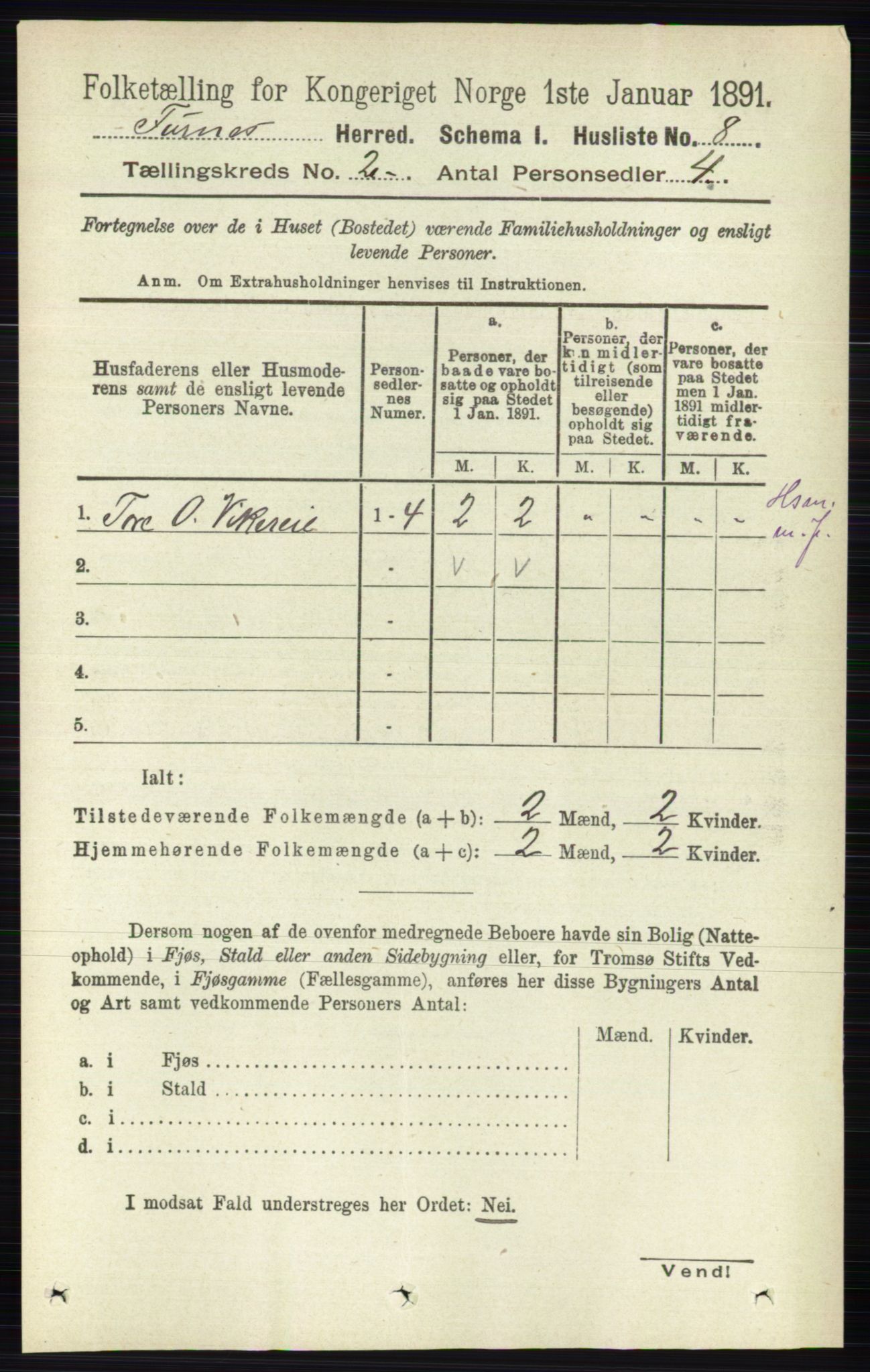 RA, Folketelling 1891 for 0413 Furnes herred, 1891, s. 737