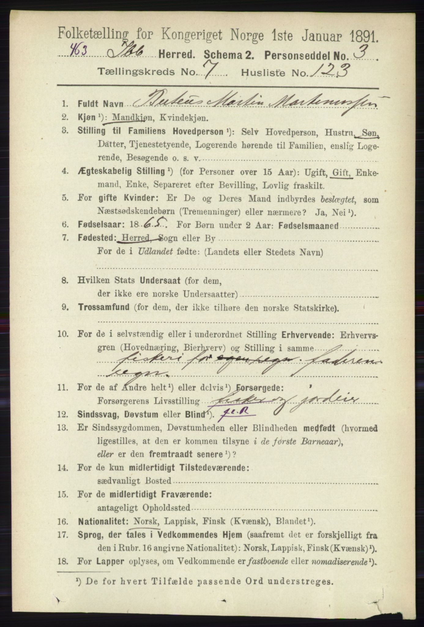 RA, Folketelling 1891 for 1917 Ibestad herred, 1891, s. 4998