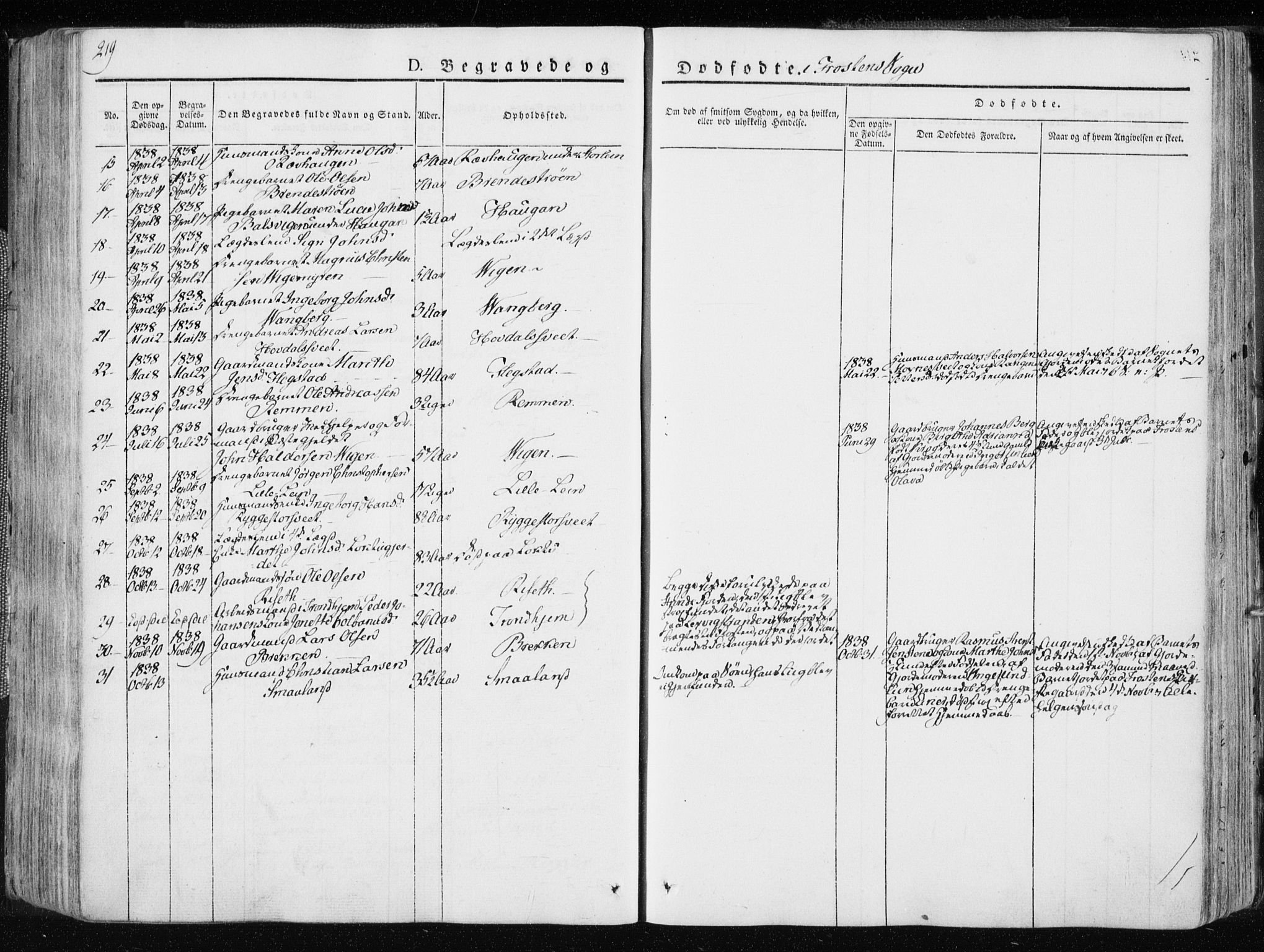 Ministerialprotokoller, klokkerbøker og fødselsregistre - Nord-Trøndelag, SAT/A-1458/713/L0114: Ministerialbok nr. 713A05, 1827-1839, s. 219
