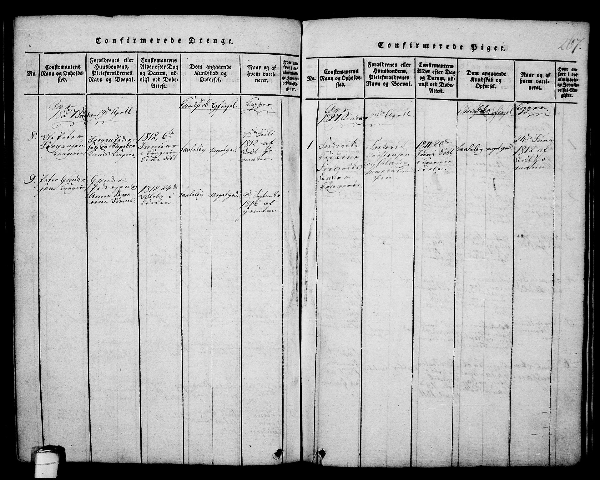 Kragerø kirkebøker, AV/SAKO-A-278/G/Ga/L0002: Klokkerbok nr. 2, 1814-1831, s. 267