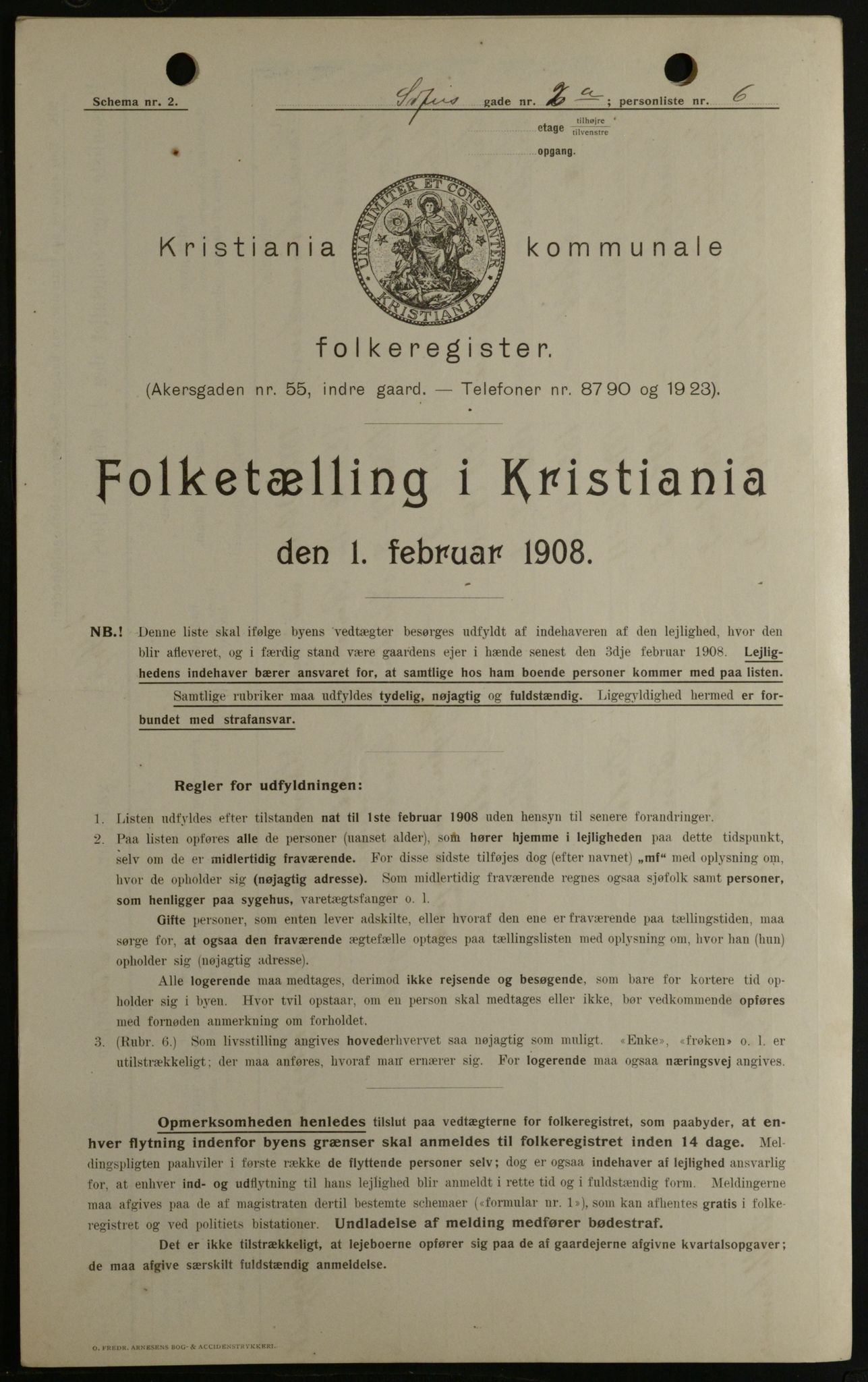 OBA, Kommunal folketelling 1.2.1908 for Kristiania kjøpstad, 1908, s. 88827