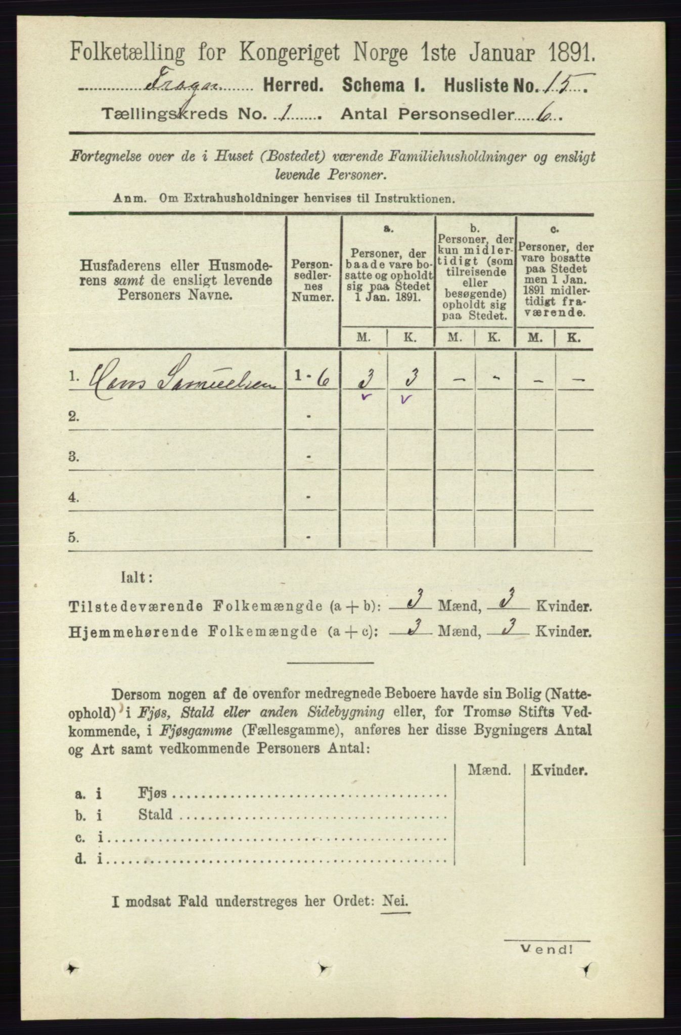 RA, Folketelling 1891 for 0215 Frogn herred, 1891, s. 30