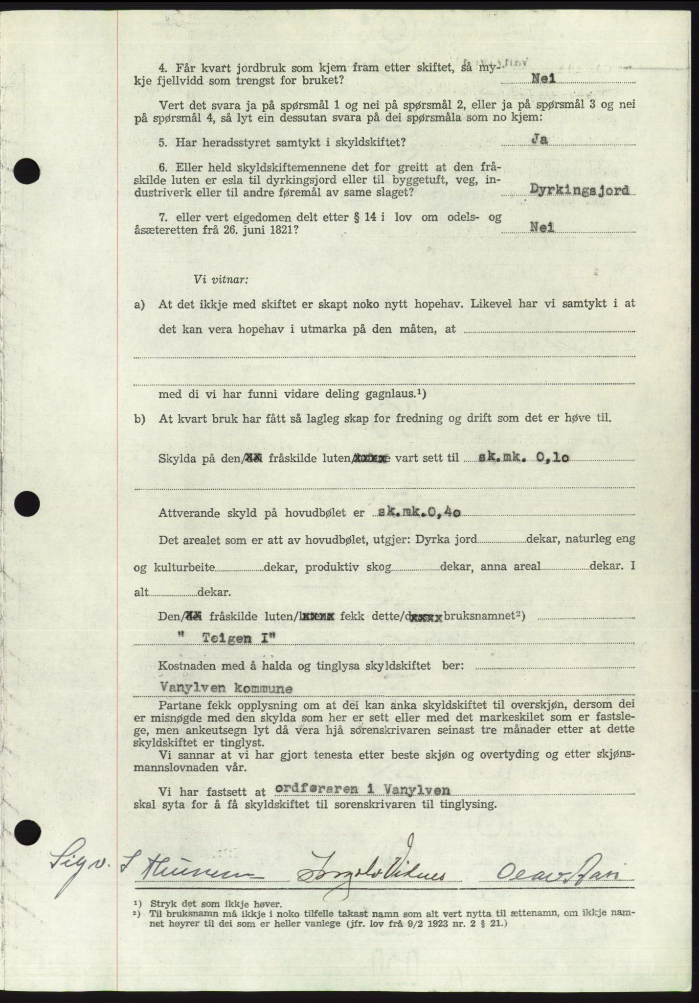 Søre Sunnmøre sorenskriveri, AV/SAT-A-4122/1/2/2C/L0110: Pantebok nr. 36A, 1958-1958, Dagboknr: 2032/1958