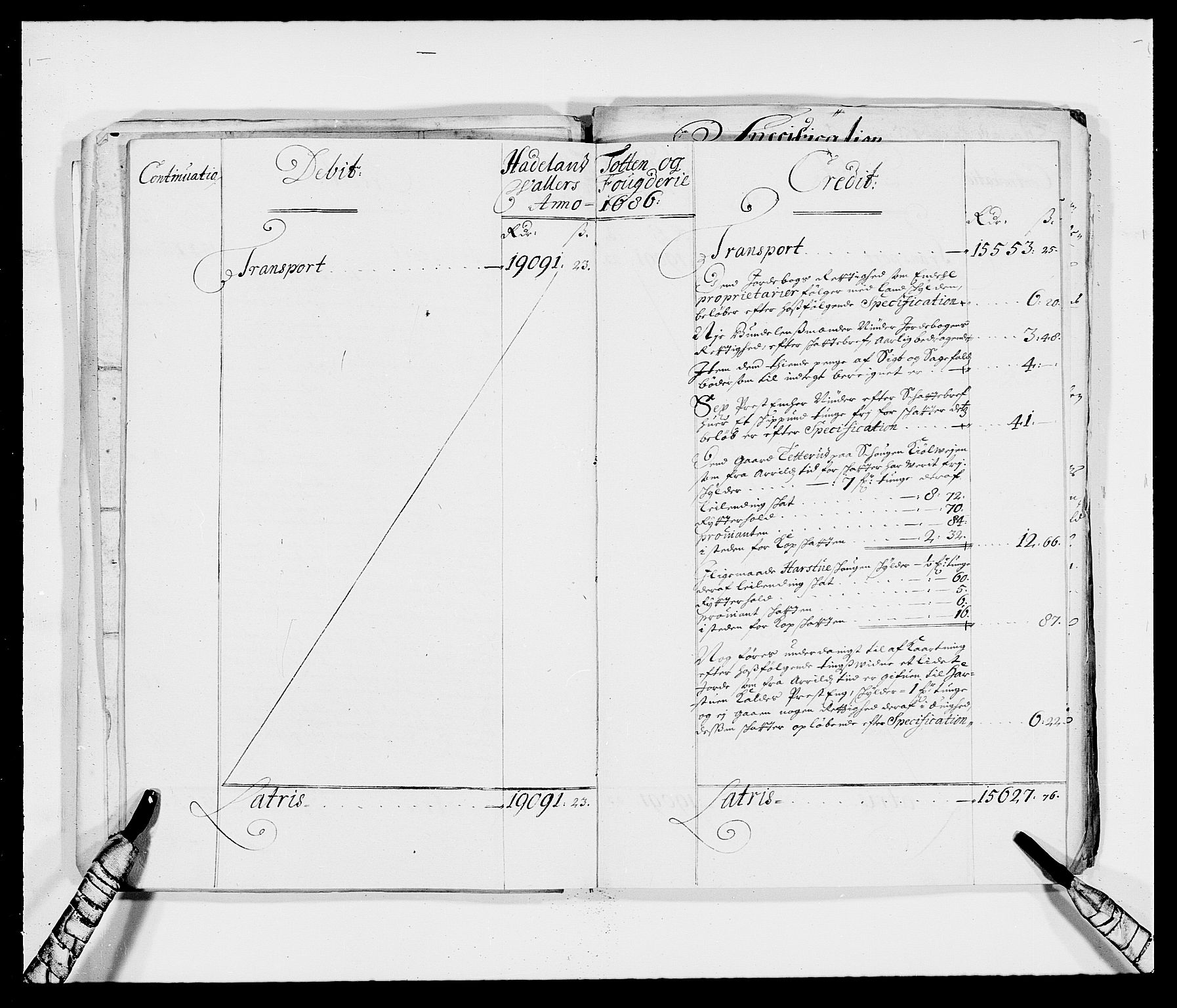 Rentekammeret inntil 1814, Reviderte regnskaper, Fogderegnskap, AV/RA-EA-4092/R18/L1285: Fogderegnskap Hadeland, Toten og Valdres, 1686, s. 8