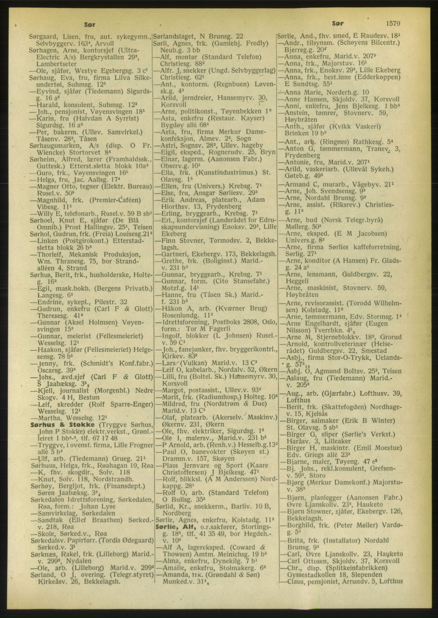 Kristiania/Oslo adressebok, PUBL/-, 1956-1957, s. 1579