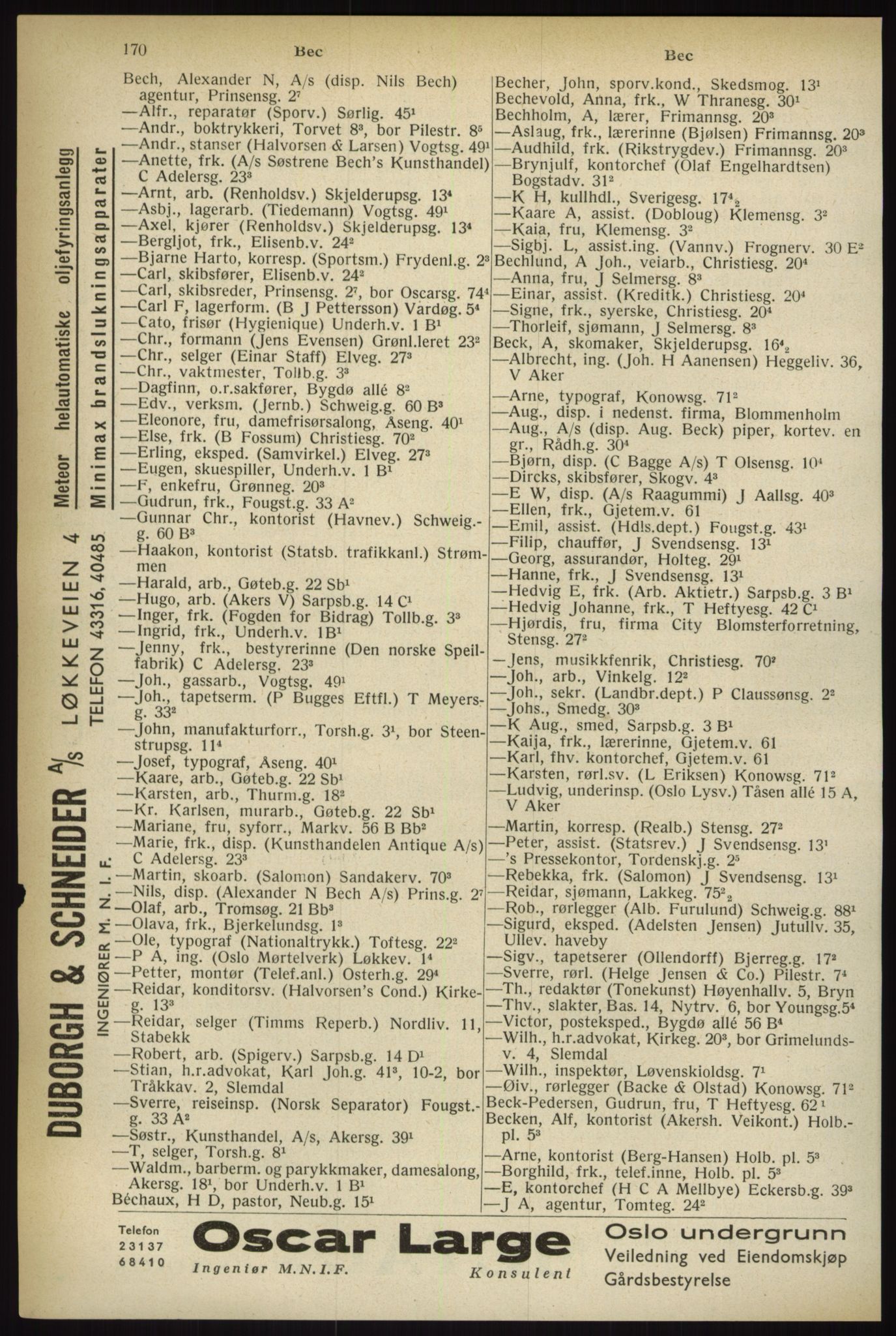 Kristiania/Oslo adressebok, PUBL/-, 1933, s. 170