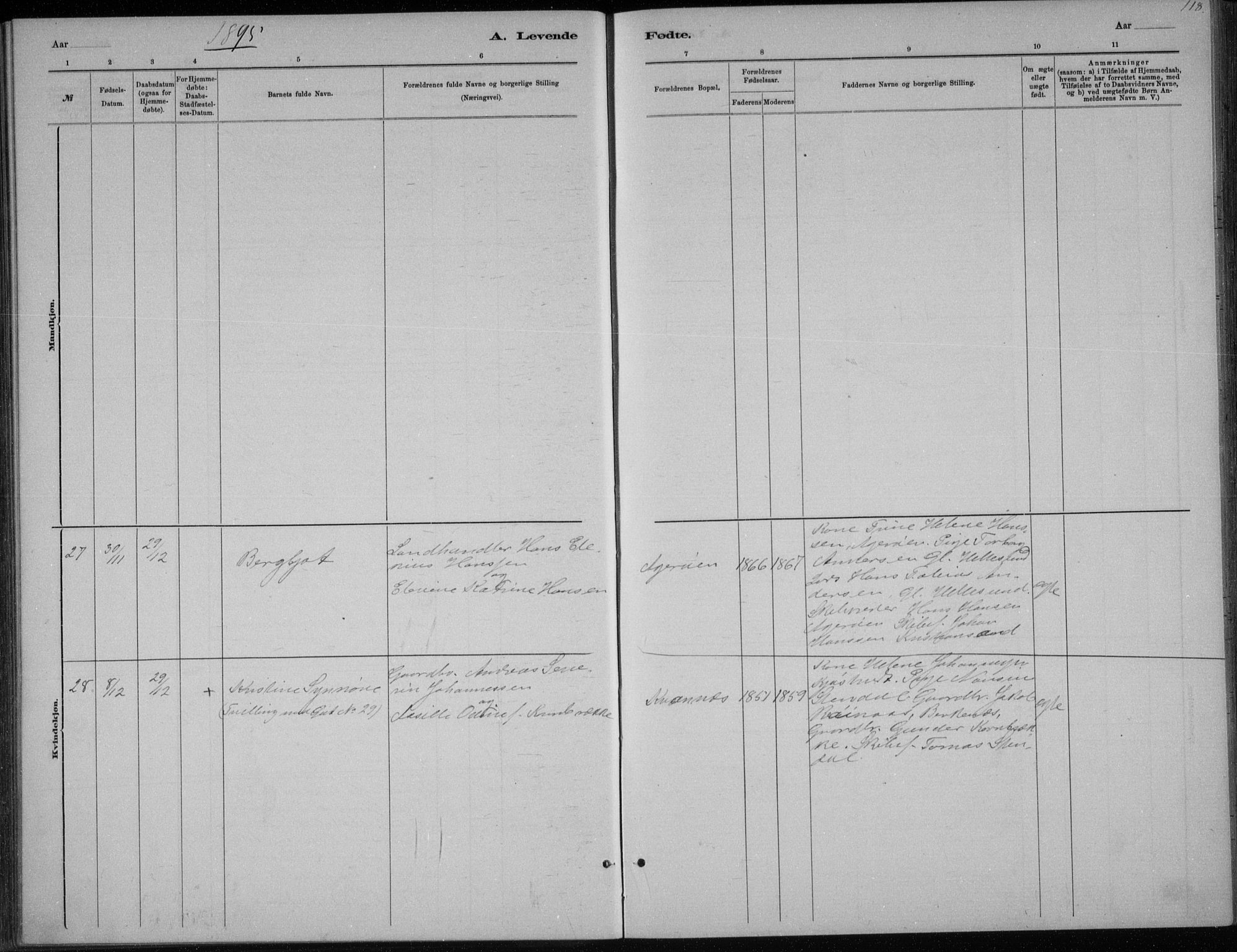 Høvåg sokneprestkontor, SAK/1111-0025/F/Fb/L0004: Klokkerbok nr. B 4, 1883-1898, s. 118