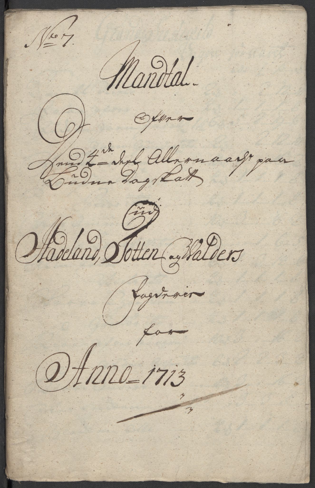 Rentekammeret inntil 1814, Reviderte regnskaper, Fogderegnskap, RA/EA-4092/R18/L1311: Fogderegnskap Hadeland, Toten og Valdres, 1713, s. 54