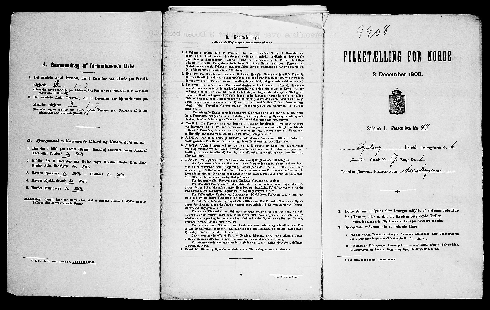 SAO, Folketelling 1900 for 0115 Skjeberg herred, 1900, s. 918