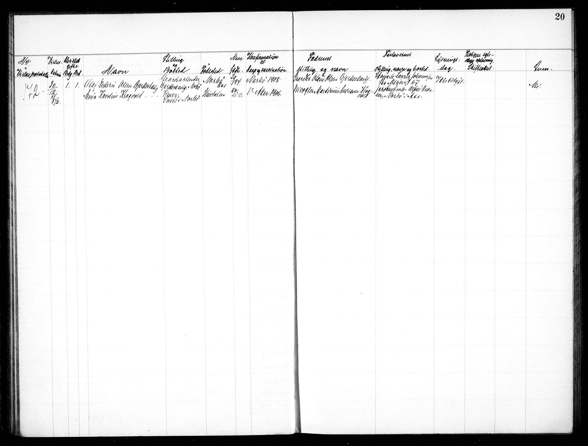 Jakob prestekontor Kirkebøker, SAO/A-10850/H/Ha/L0001: Lysningsprotokoll nr. 1, 1917-1938, s. 20
