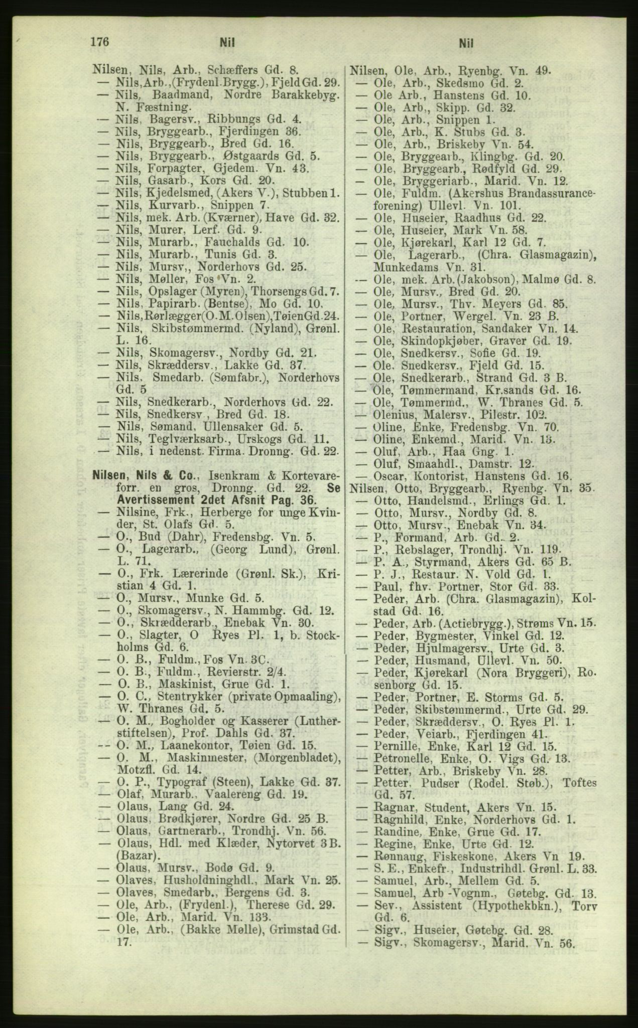 Kristiania/Oslo adressebok, PUBL/-, 1884, s. 176