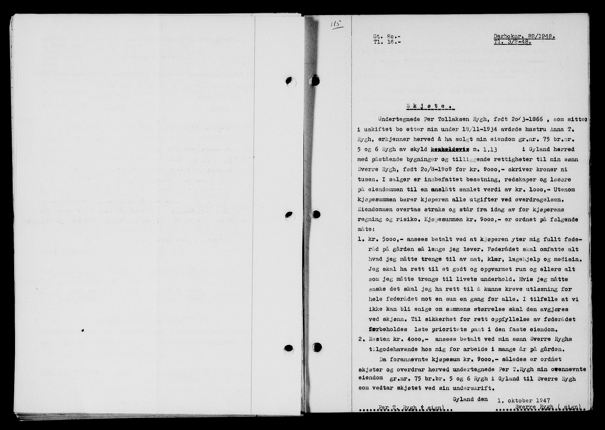 Flekkefjord sorenskriveri, SAK/1221-0001/G/Gb/Gba/L0063: Pantebok nr. A-11, 1947-1948, Dagboknr: 82/1948