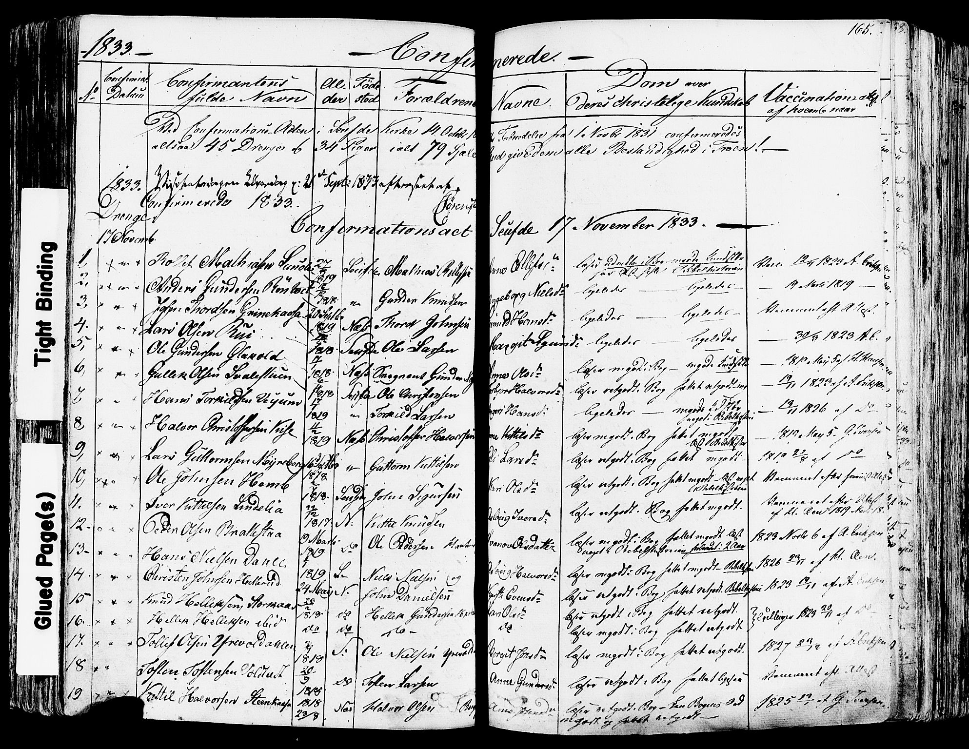Sauherad kirkebøker, AV/SAKO-A-298/F/Fa/L0006: Ministerialbok nr. I 6, 1827-1850, s. 165