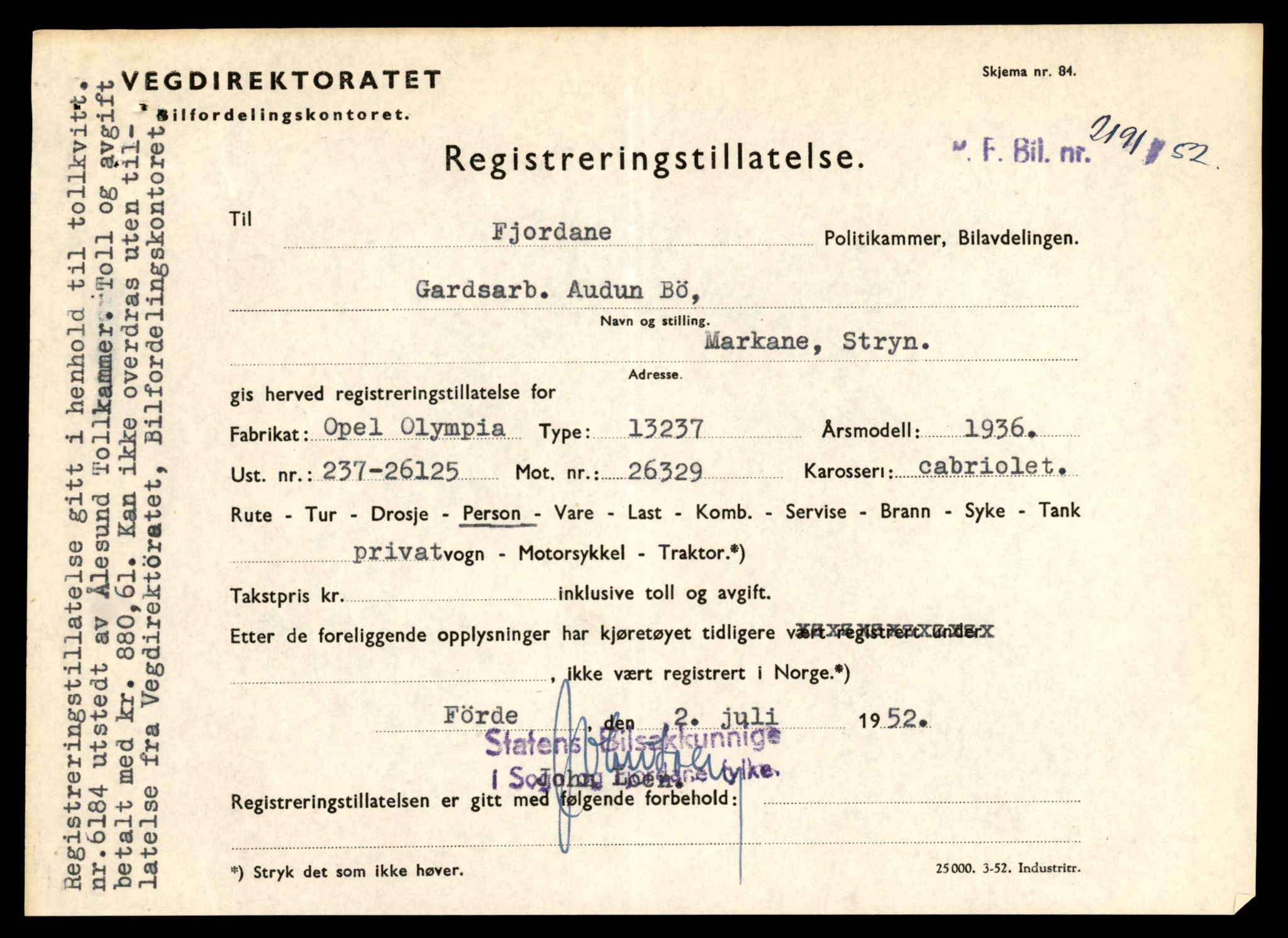Møre og Romsdal vegkontor - Ålesund trafikkstasjon, AV/SAT-A-4099/F/Fe/L0043: Registreringskort for kjøretøy T 14080 - T 14204, 1927-1998, s. 21