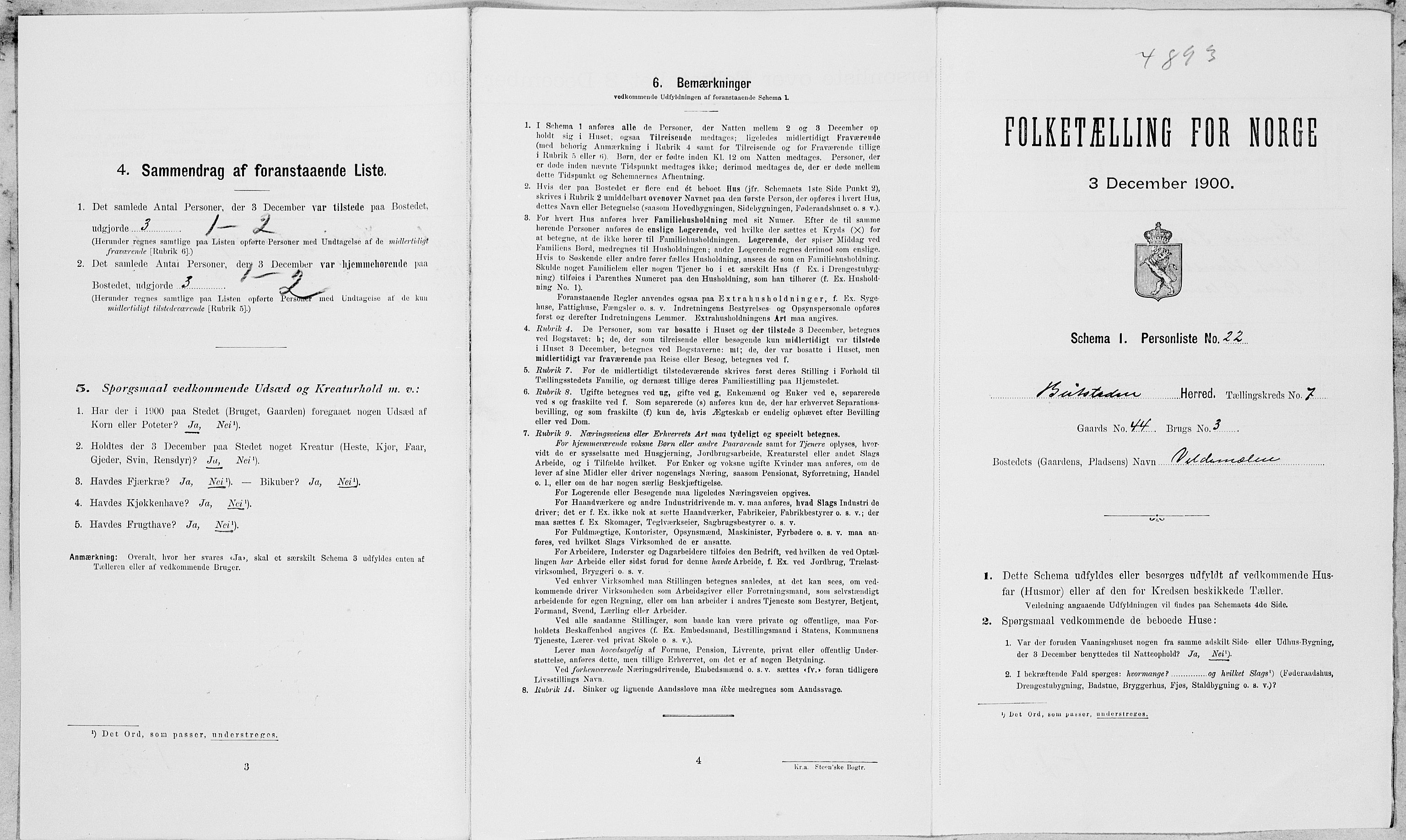 SAT, Folketelling 1900 for 1727 Beitstad herred, 1900, s. 579
