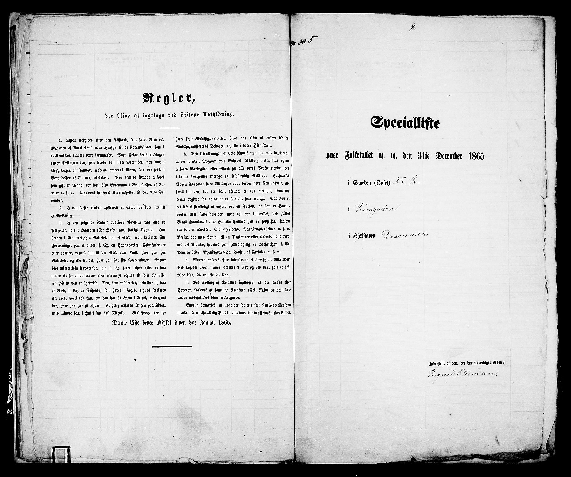 RA, Folketelling 1865 for 0602aB Bragernes prestegjeld i Drammen kjøpstad, 1865, s. 25