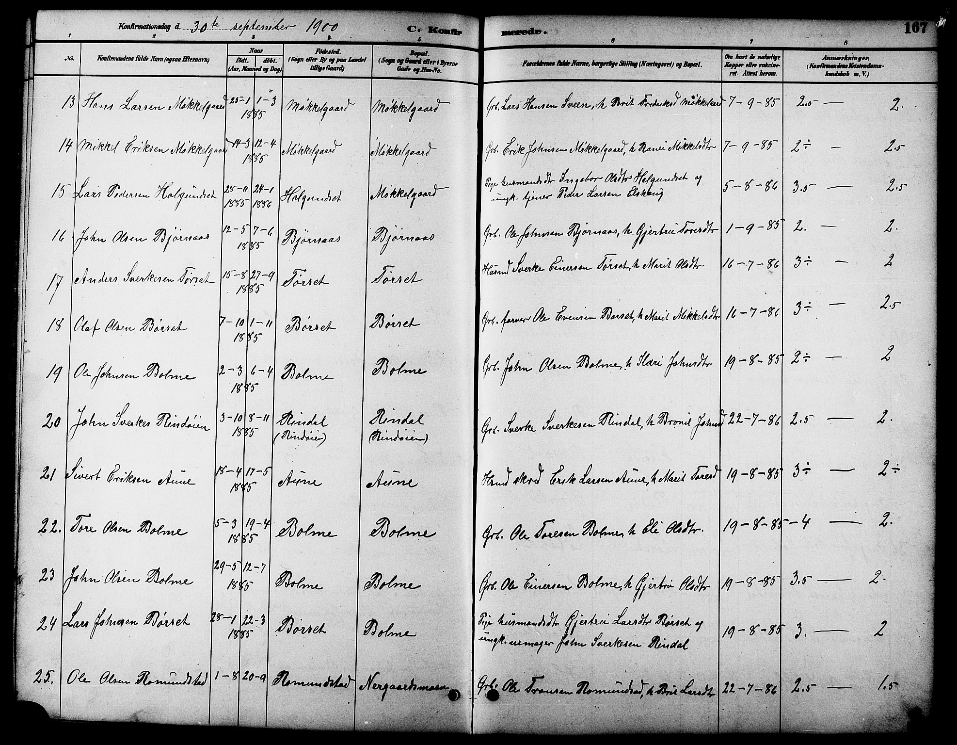 Ministerialprotokoller, klokkerbøker og fødselsregistre - Møre og Romsdal, AV/SAT-A-1454/598/L1078: Klokkerbok nr. 598C03, 1892-1909, s. 167