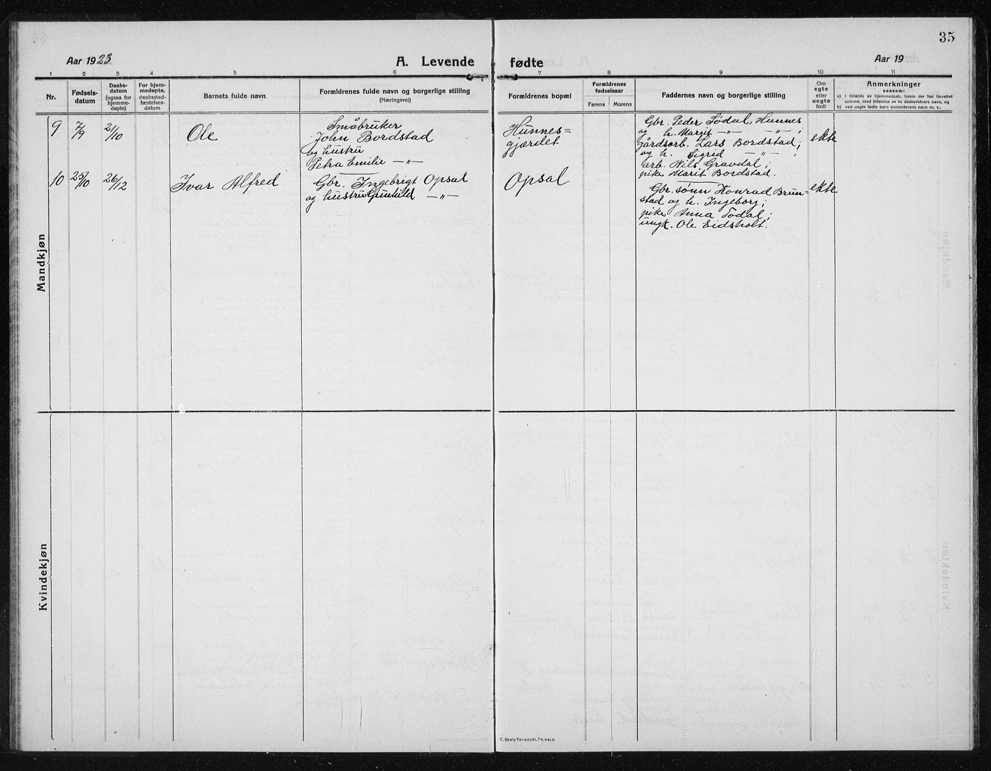 Ministerialprotokoller, klokkerbøker og fødselsregistre - Sør-Trøndelag, SAT/A-1456/631/L0515: Klokkerbok nr. 631C03, 1913-1939, s. 35