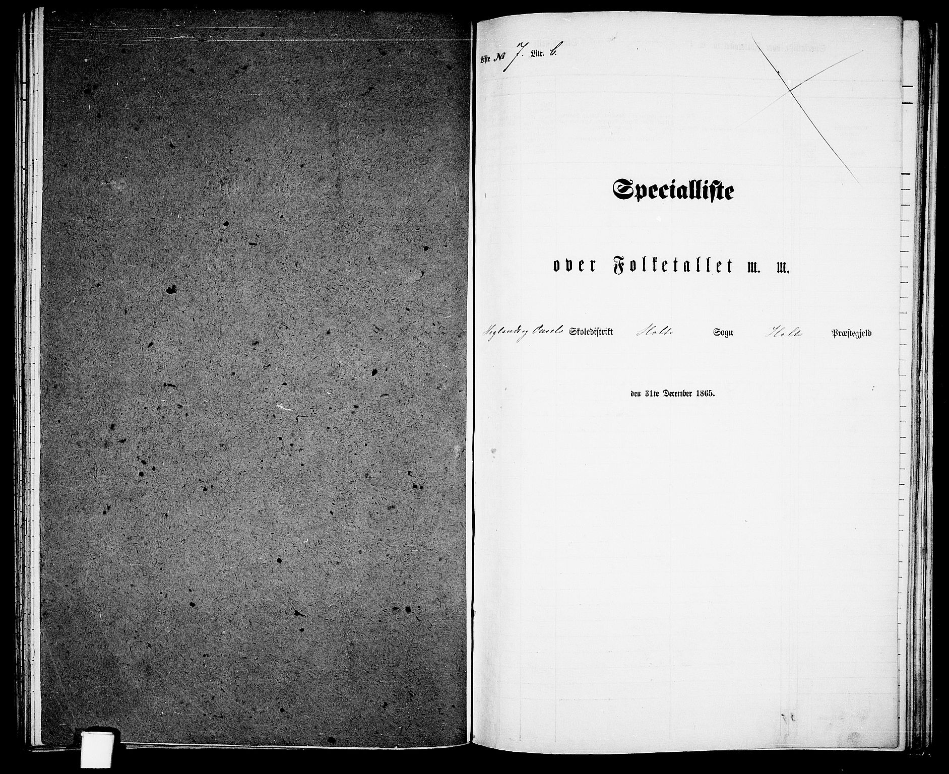 RA, Folketelling 1865 for 0914L Holt prestegjeld, Holt sokn, 1865, s. 145