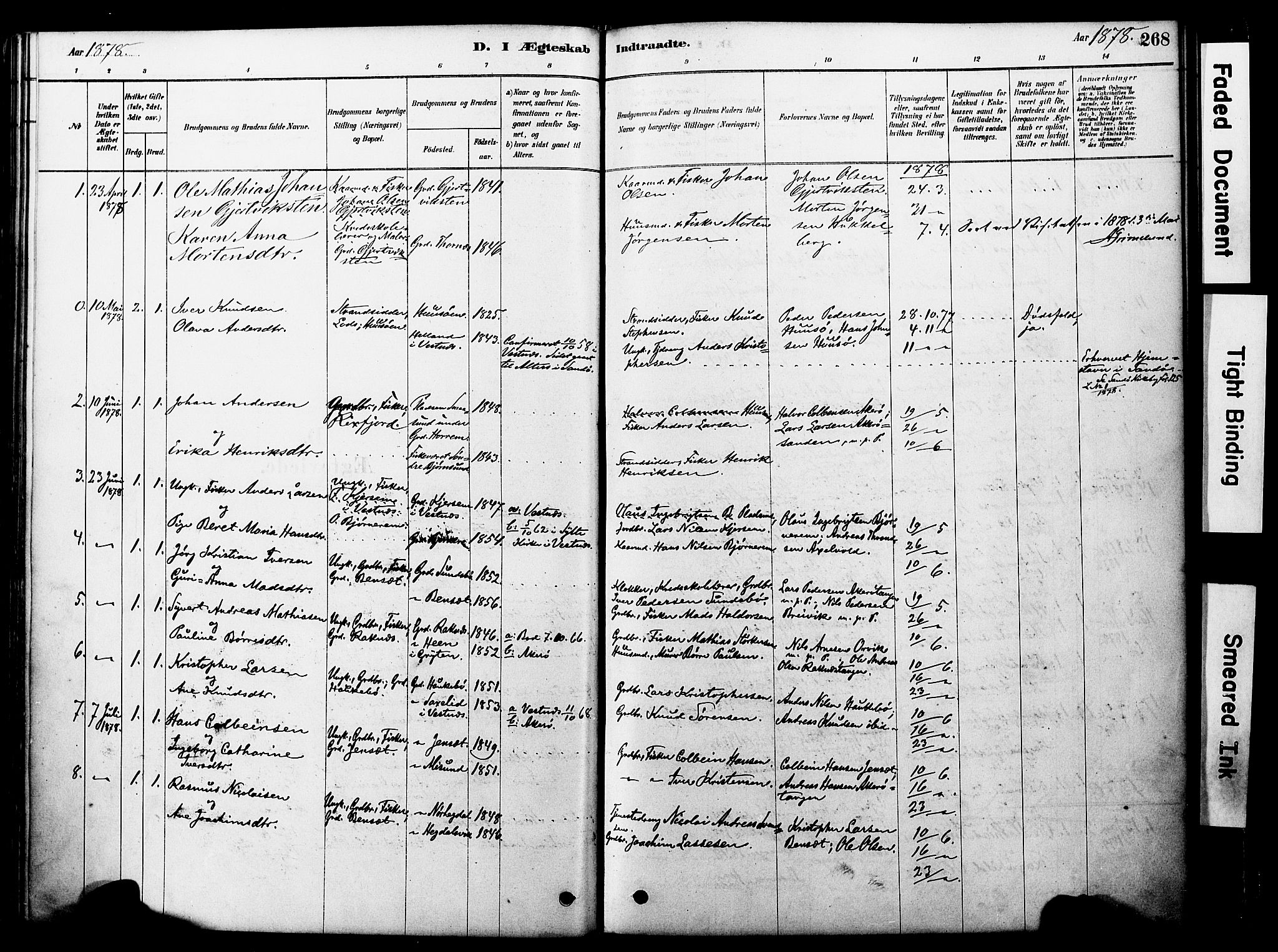Ministerialprotokoller, klokkerbøker og fødselsregistre - Møre og Romsdal, SAT/A-1454/560/L0721: Ministerialbok nr. 560A05, 1878-1917, s. 268