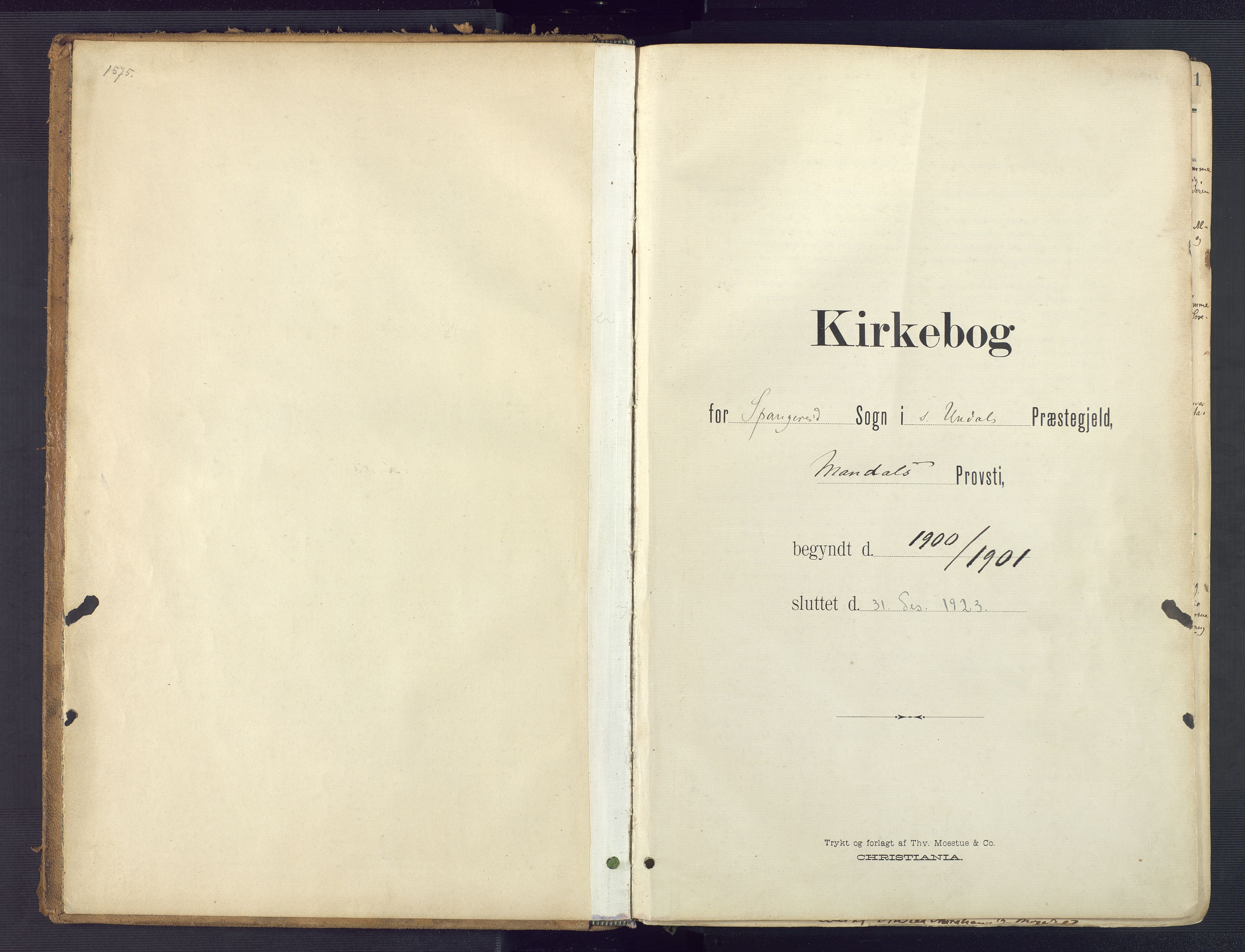 Sør-Audnedal sokneprestkontor, AV/SAK-1111-0039/F/Fa/Faa/L0005: Ministerialbok nr. A 5, 1900-1923