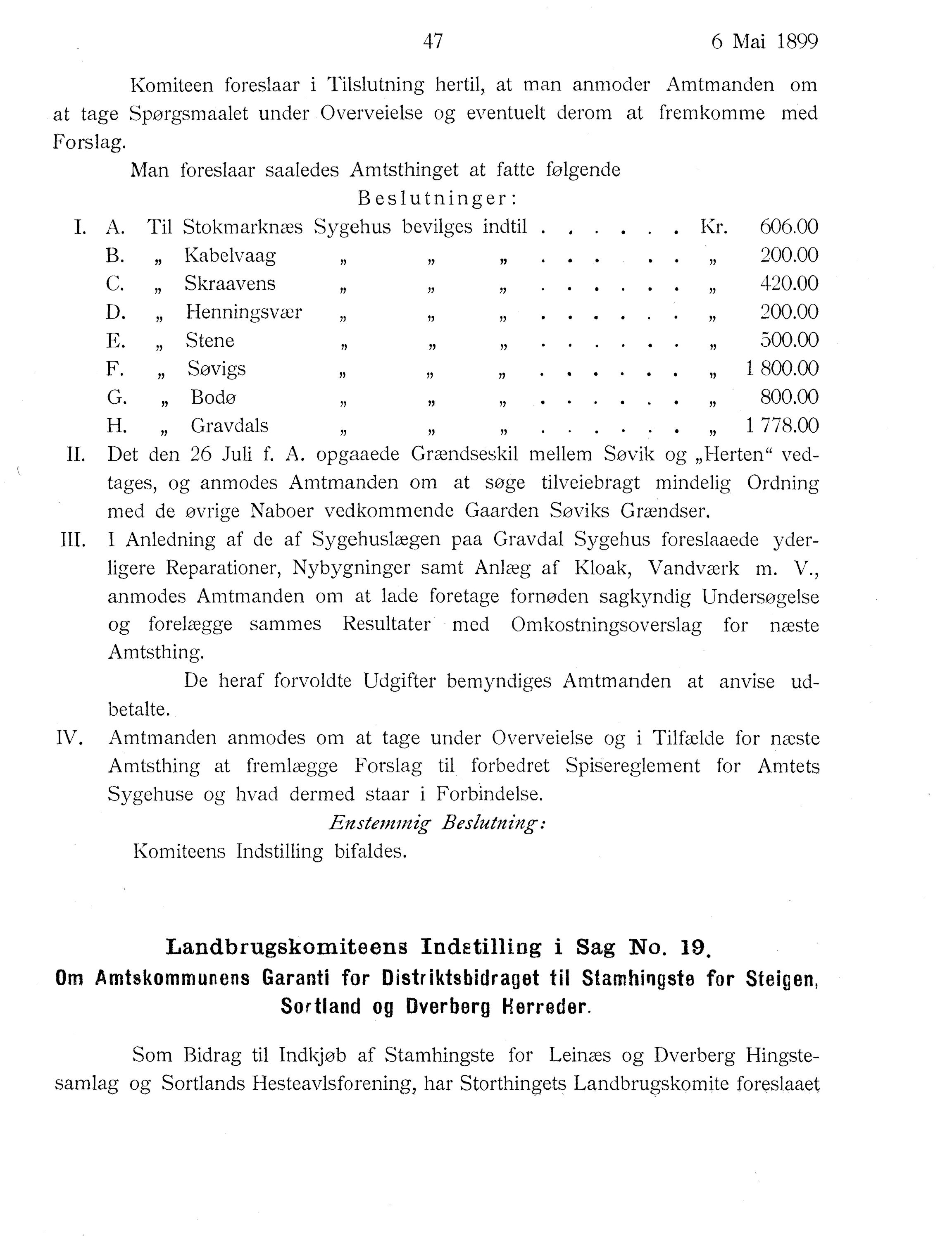 Nordland Fylkeskommune. Fylkestinget, AIN/NFK-17/176/A/Ac/L0022: Fylkestingsforhandlinger 1899, 1899