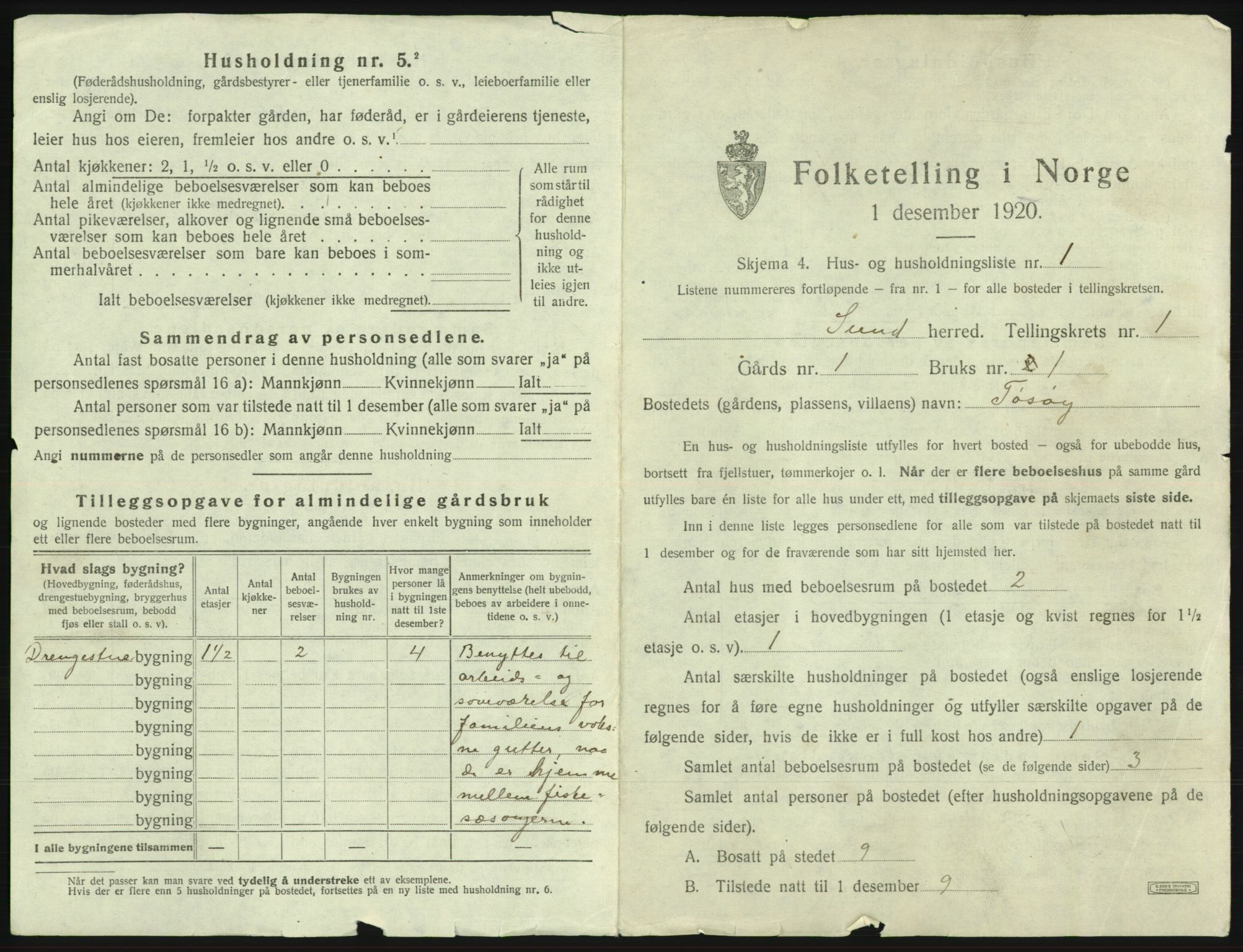 SAB, Folketelling 1920 for 1245 Sund herred, 1920, s. 38