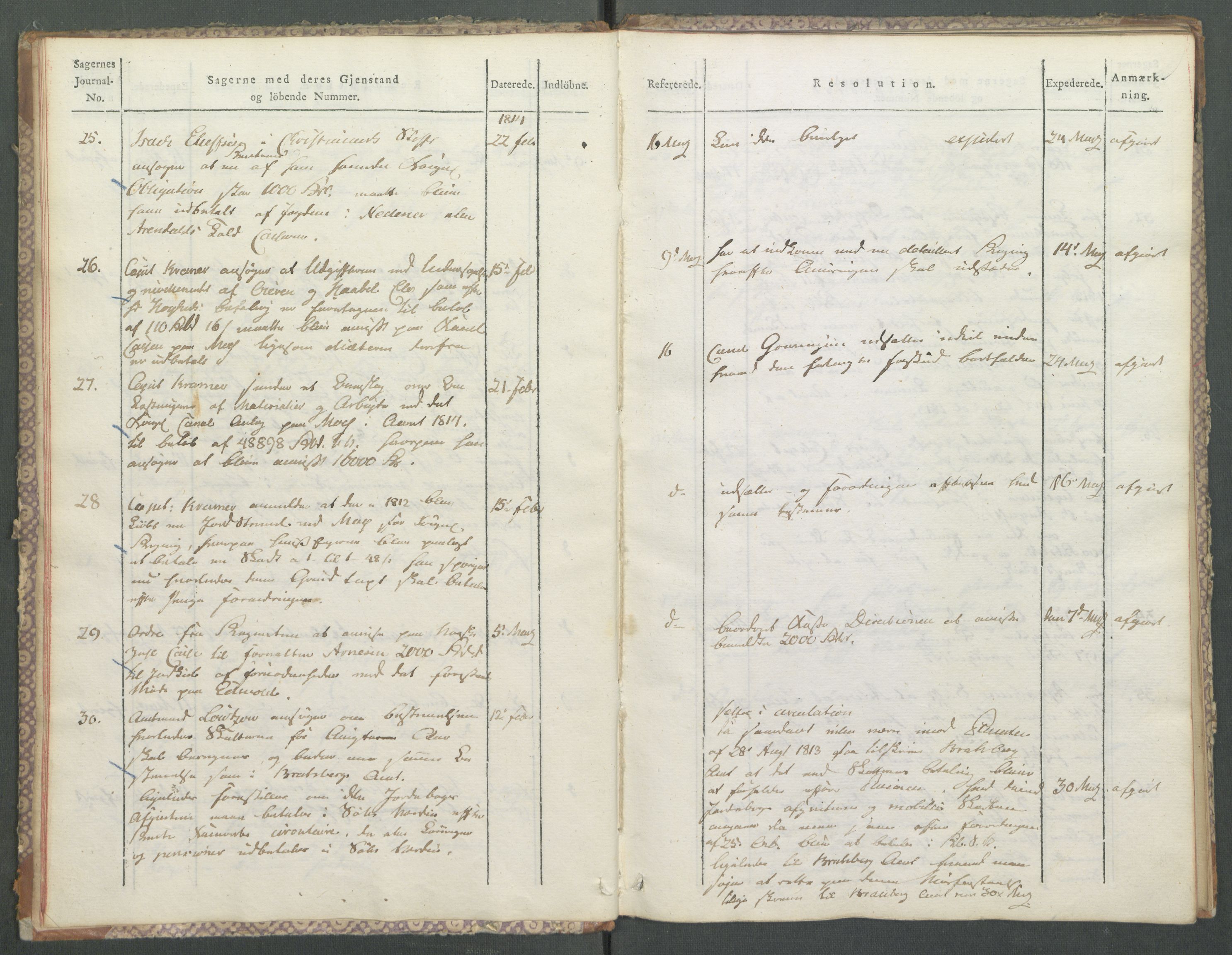 Departementene i 1814, AV/RA-S-3899/Fa/L0006: 1. byrå - Journal A 1-543, 1814, s. 7