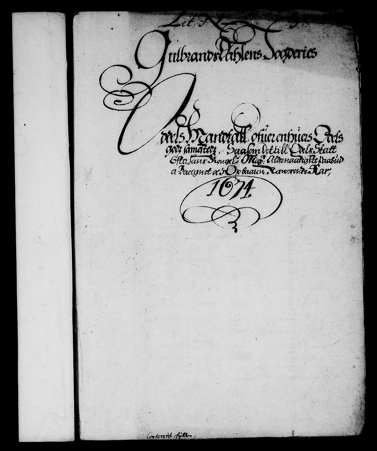 Rentekammeret inntil 1814, Reviderte regnskaper, Stiftamtstueregnskaper, Landkommissariatet på Akershus og Akershus stiftamt, AV/RA-EA-5869/R/Rb/L0095: Akershus stiftamt, 1674