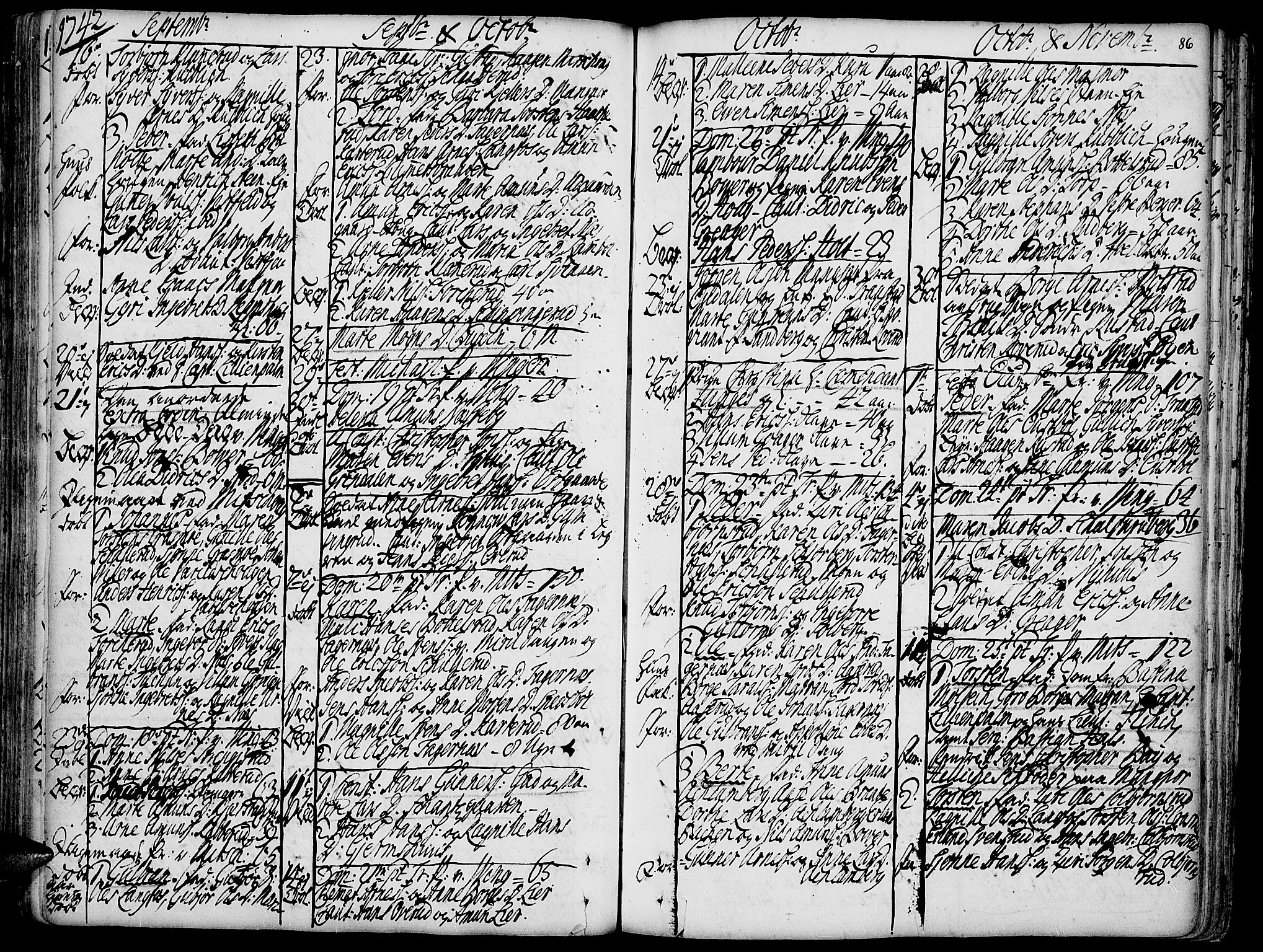 Vinger prestekontor, AV/SAH-PREST-024/H/Ha/Haa/L0002: Ministerialbok nr. 2, 1730-1751, s. 86