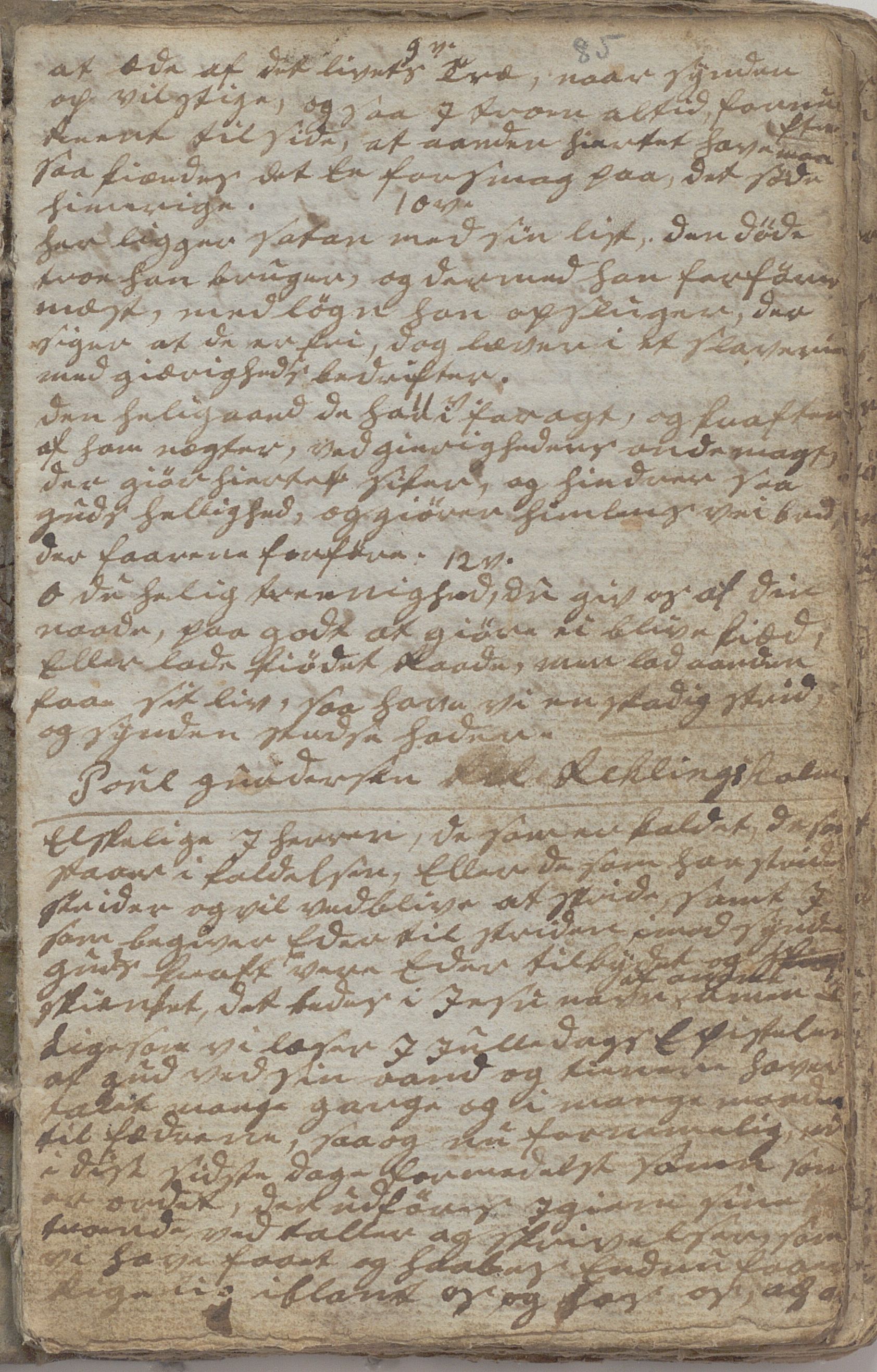 Heggtveitsamlingen, TMF/A-1007/H/L0046/0007: Brev, kopibøker, prekener, manus etc.  / "Fossem" - Kopibok. Sanger og brev, 1800-1802, s. 85