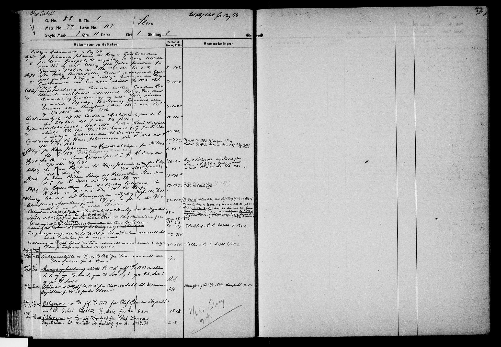Tune sorenskriveri, AV/SAO-A-10470/G/Ga/Gab/Gabf/L0002a: Panteregister nr. VI 2a, 1910-1953, s. 72