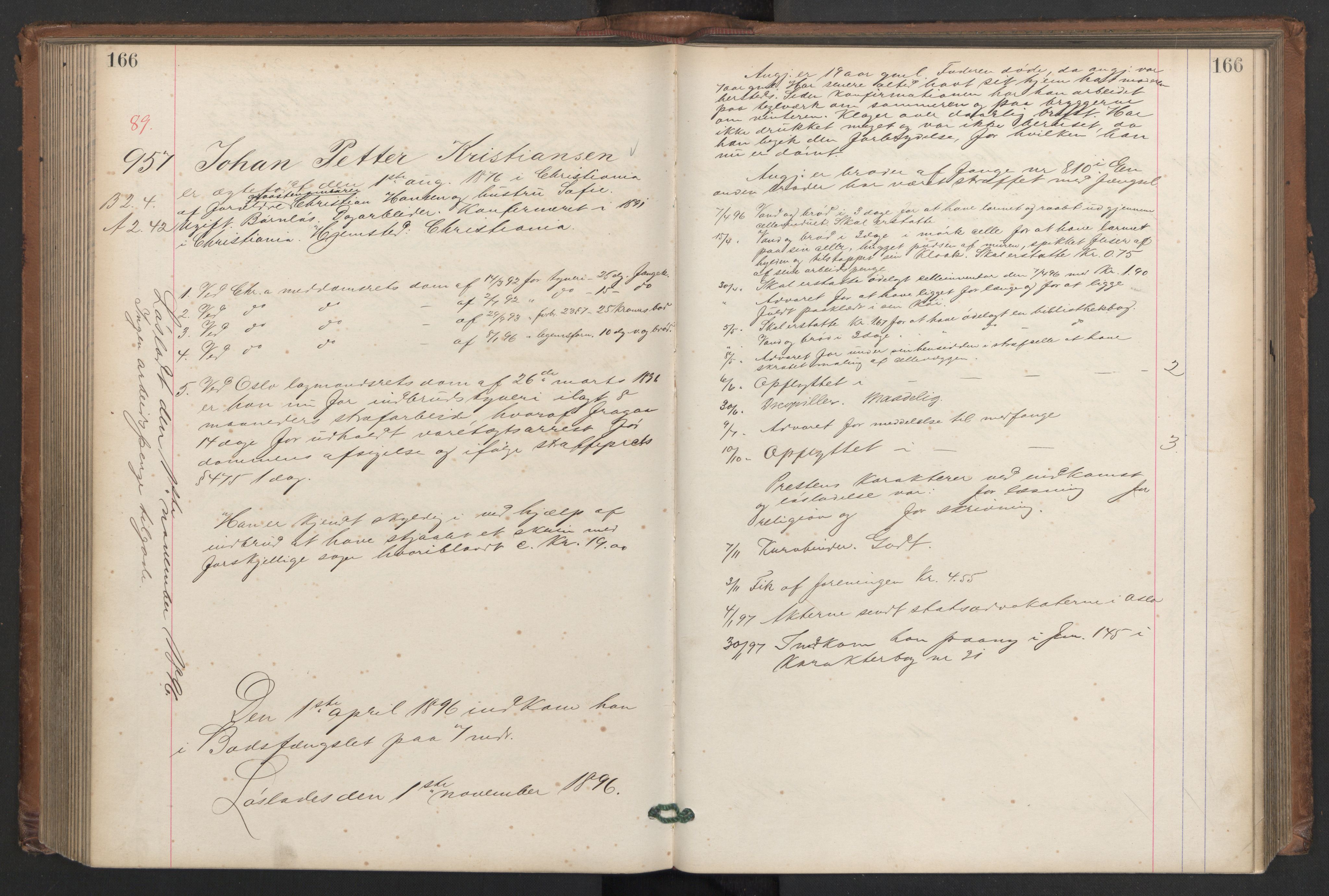 Botsfengslet, AV/RA-S-1539/D/Db/Dbb/L0030: 792i - 86j, 1895, s. 166