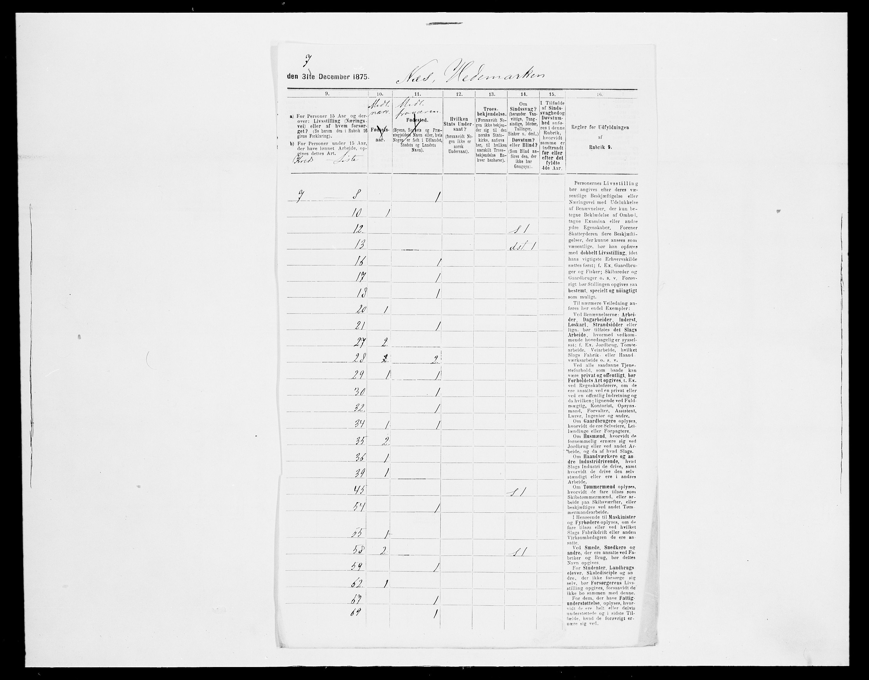 SAH, Folketelling 1875 for 0411P Nes prestegjeld, 1875, s. 23