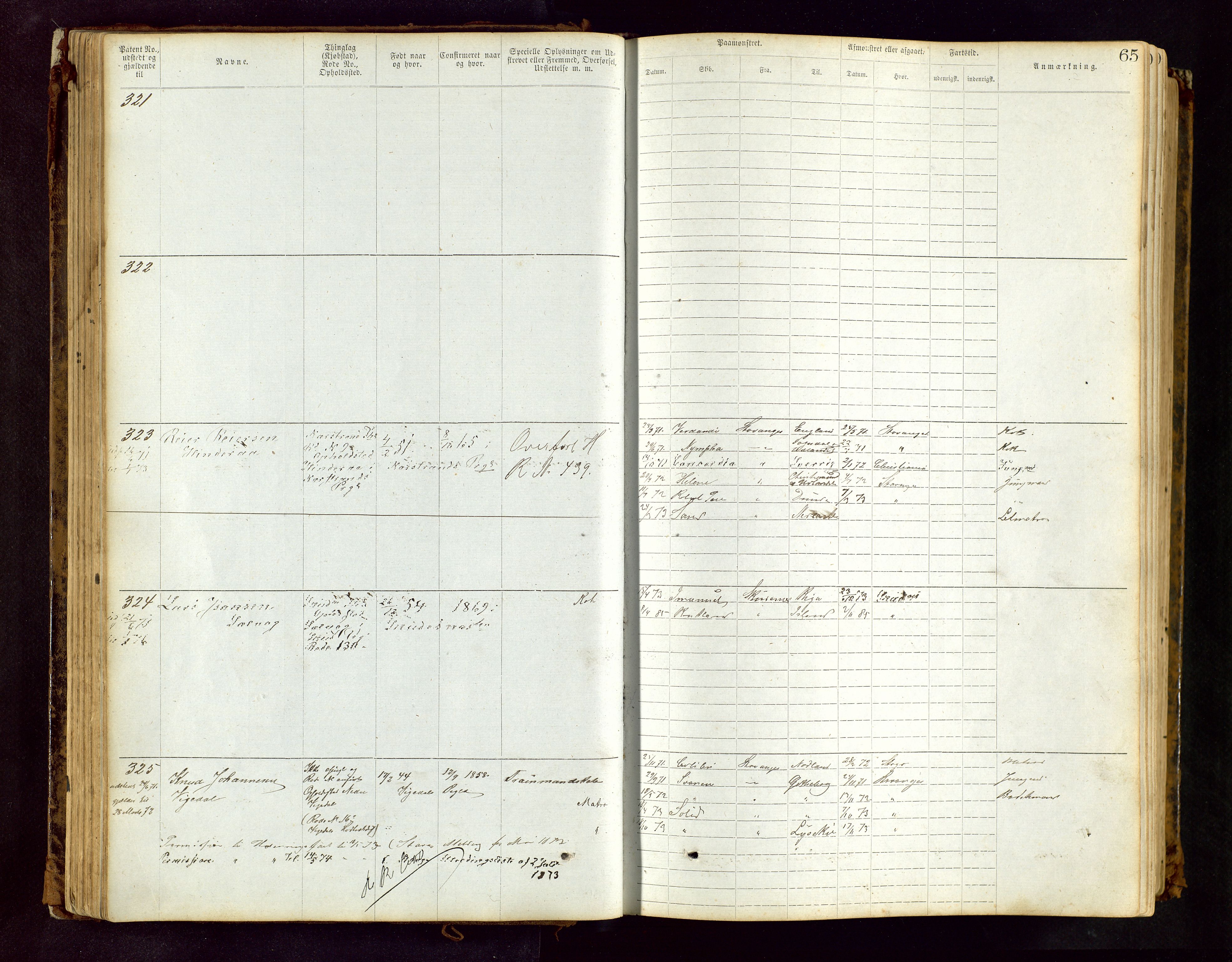 Haugesund sjømannskontor, AV/SAST-A-102007/F/Ff/L0002: Sjøfartsrulle Skudenes krets nr. 1-2719, 1868-1948, s. 65