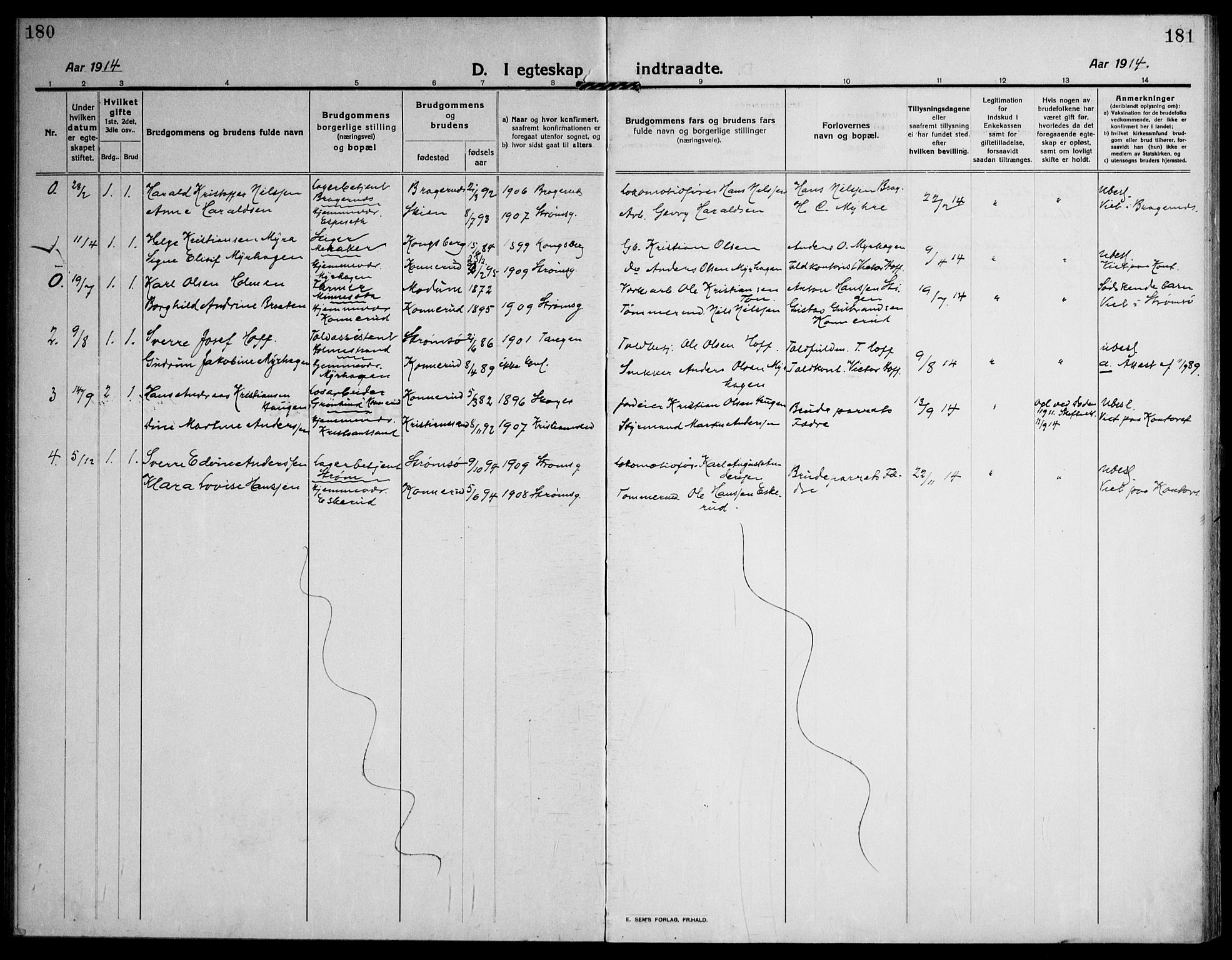 Skoger kirkebøker, SAKO/A-59/F/Fb/L0002: Ministerialbok nr. II 2, 1914-1941, s. 180-181