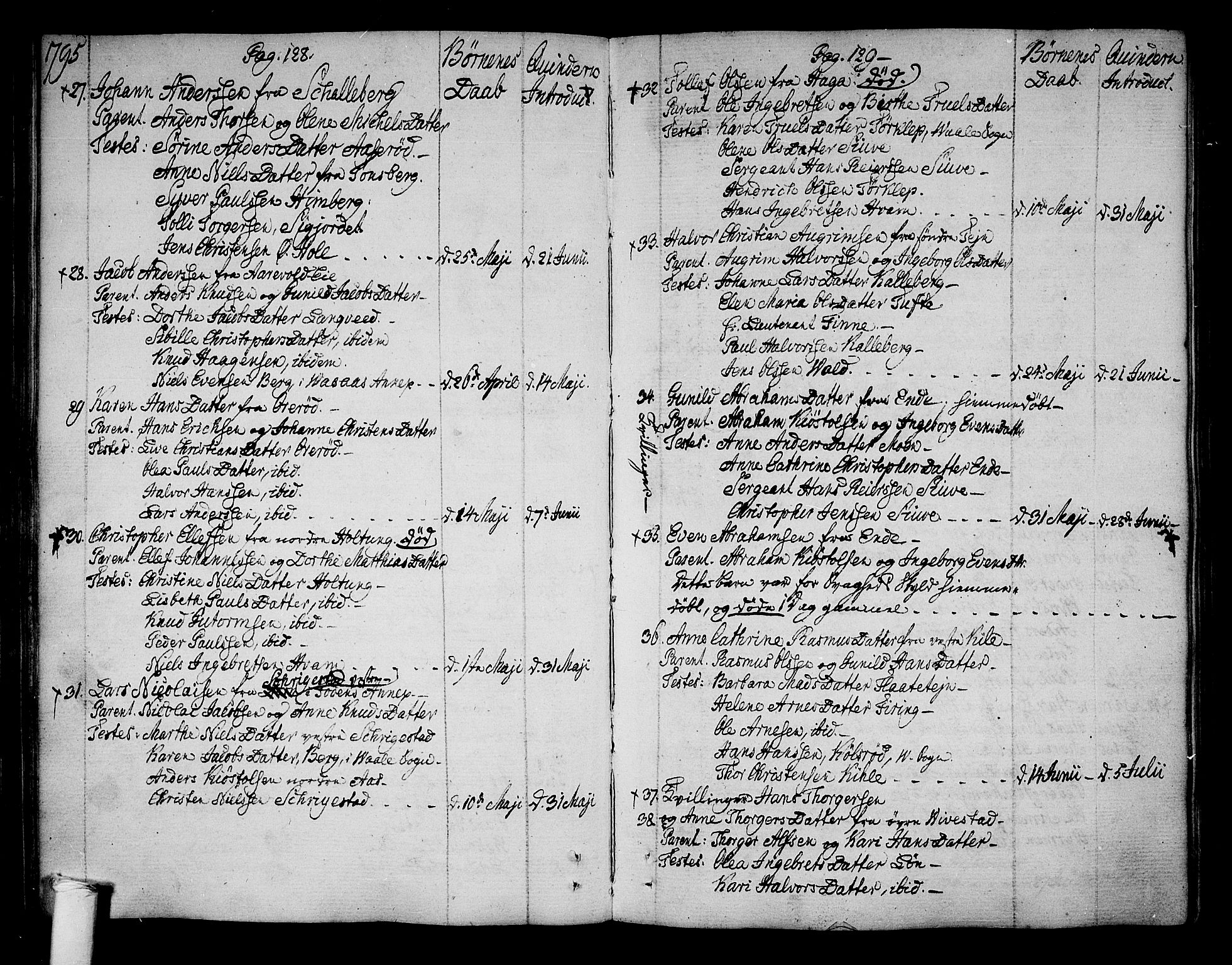Ramnes kirkebøker, SAKO/A-314/F/Fa/L0003: Ministerialbok nr. I 3, 1790-1813, s. 128-129