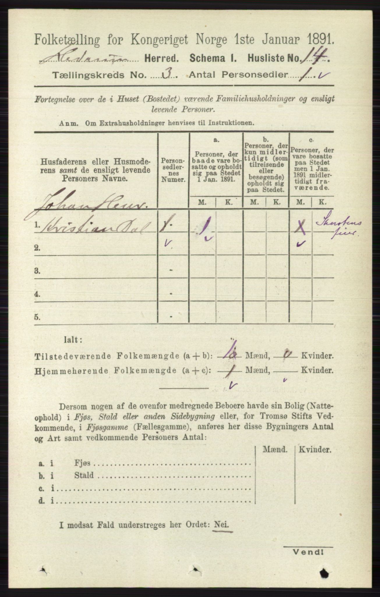 RA, Folketelling 1891 for 0727 Hedrum herred, 1891, s. 935