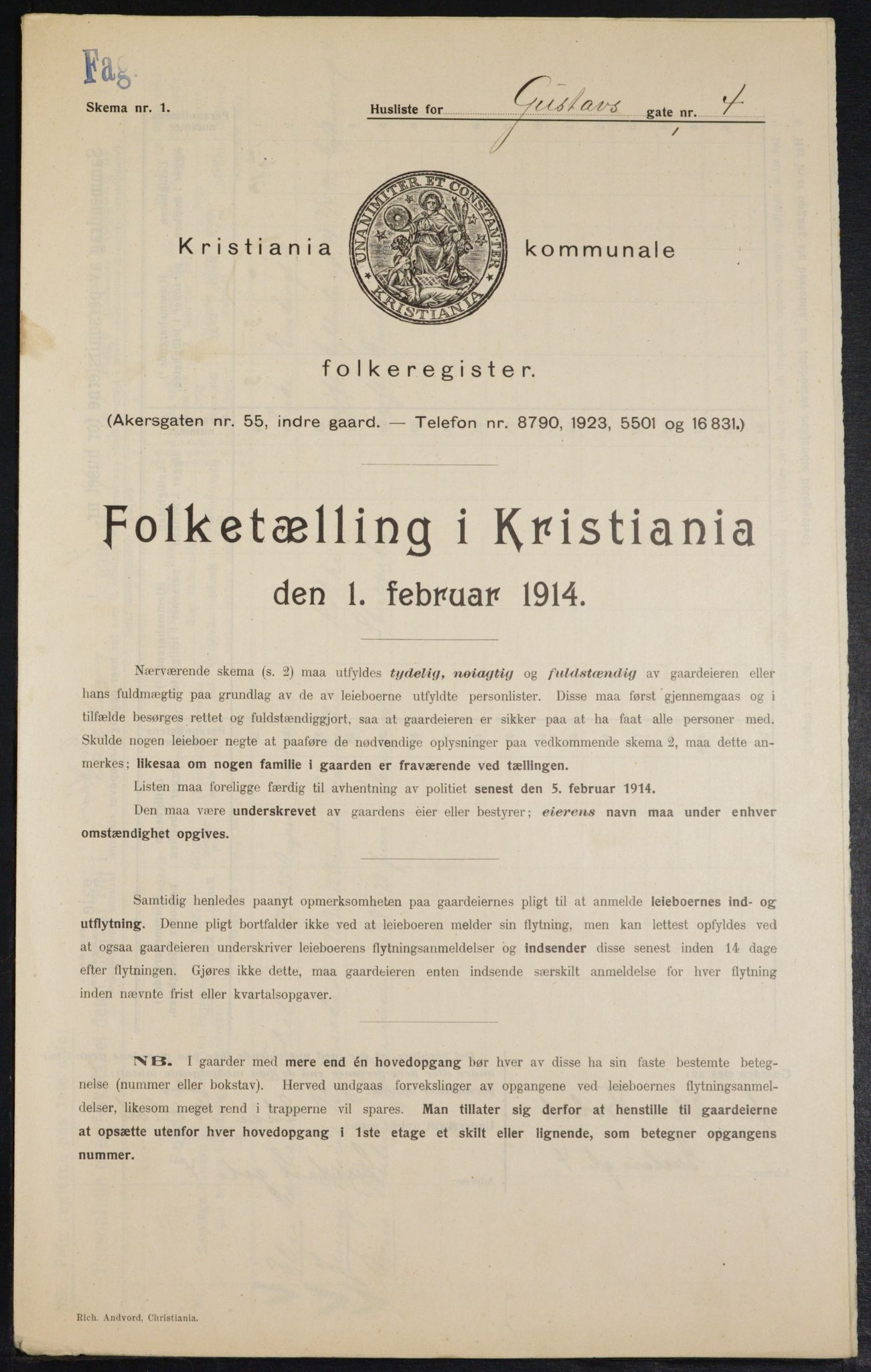 OBA, Kommunal folketelling 1.2.1914 for Kristiania, 1914, s. 32525